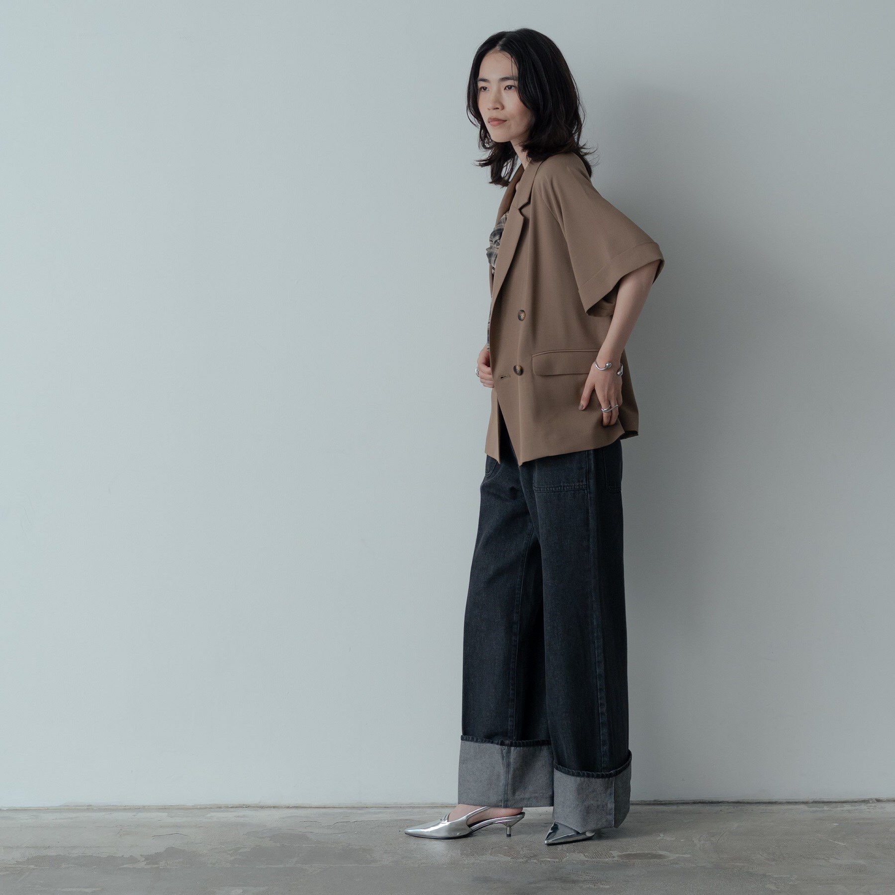 GALLEST「【セットアップ対応】イージーダブルブレスト半袖ジャケット」|テーラードジャケット|