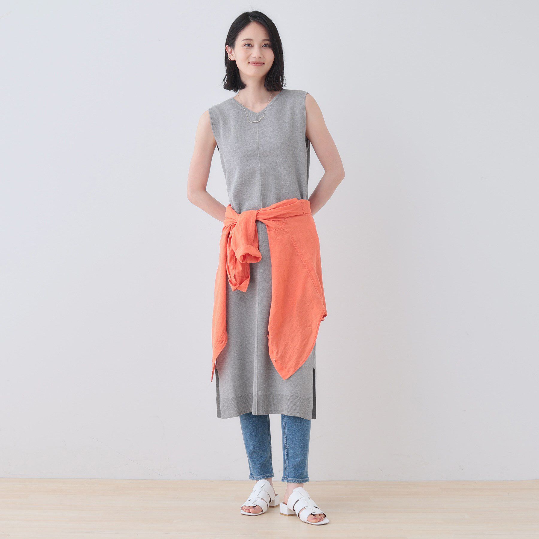 INDIVI「【2点セット】前後2WAYニットワンピース」|ワンピース|