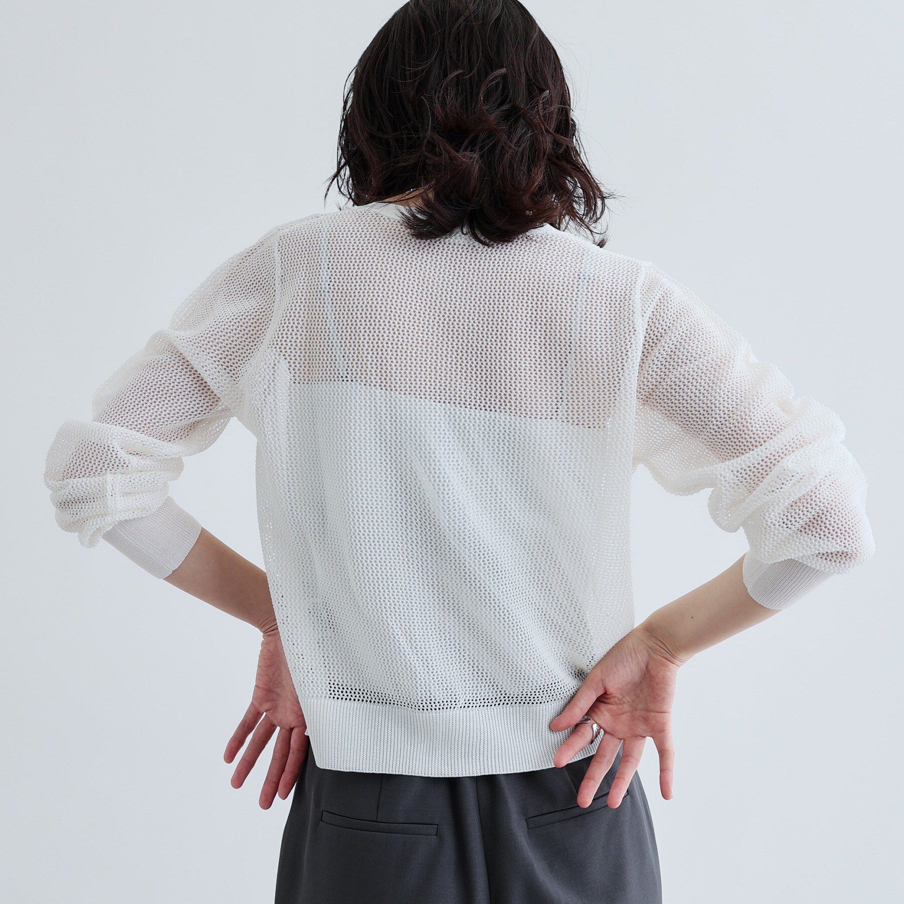 GALLEST「【再入荷】メッシュジップカーディガン」|カーディガン|