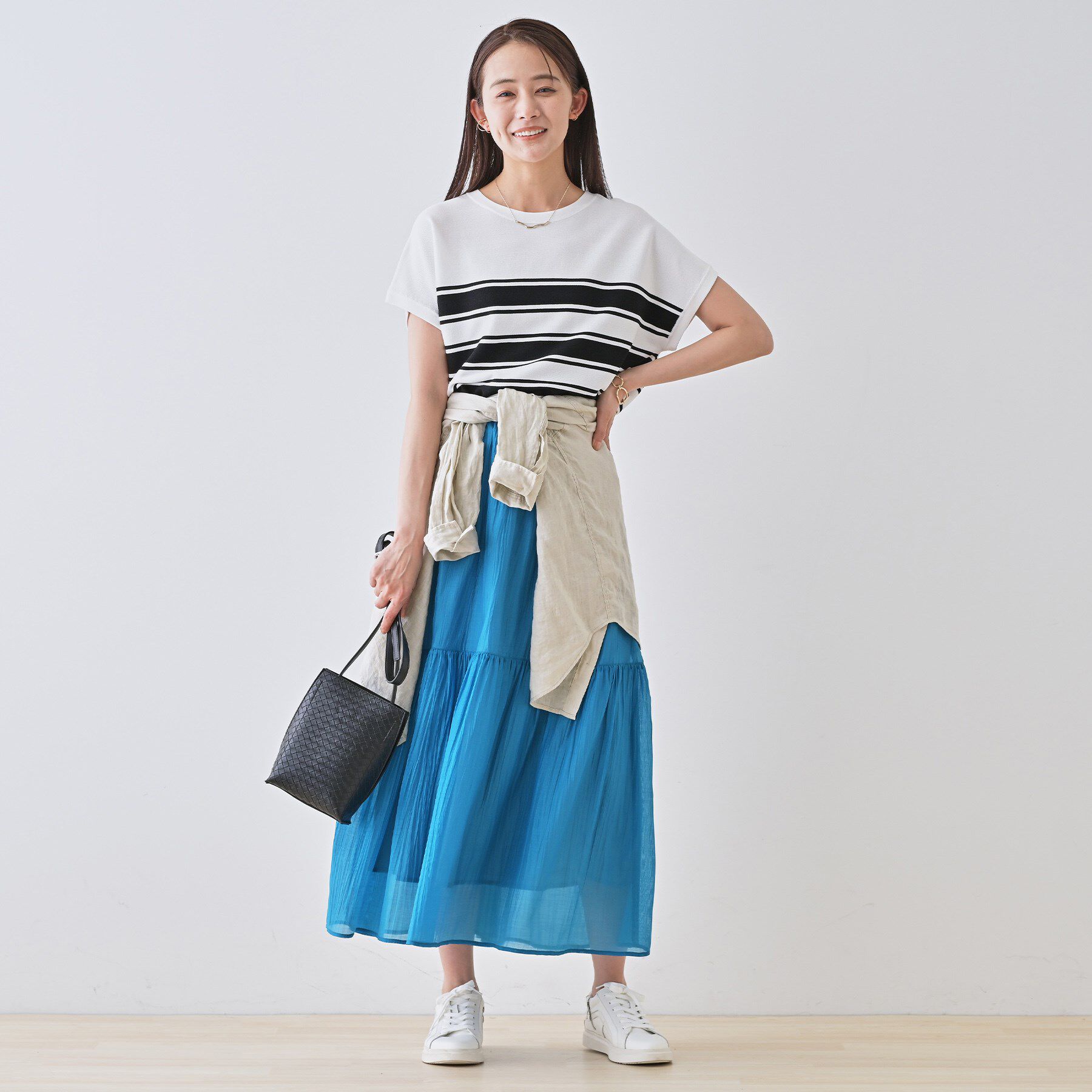 INDIVI「【2点セット／着回し◎】ノースリーブ＆ティアードスカート カセット服」|ワンピース|