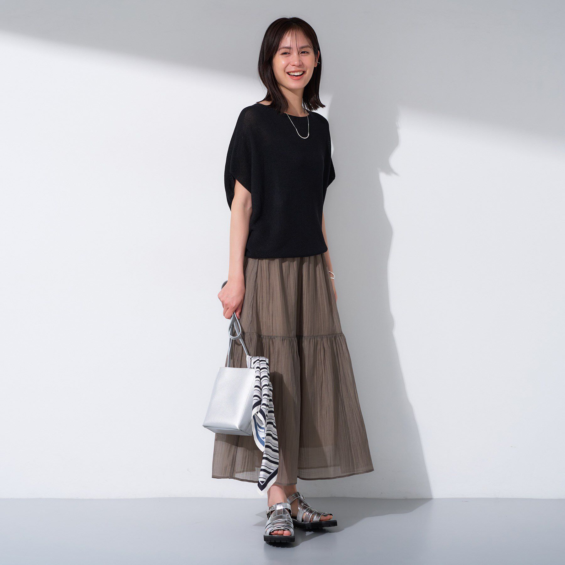 INDIVI「【洗える／清涼感】コクーンシルエットニット」|ニット・セーター|