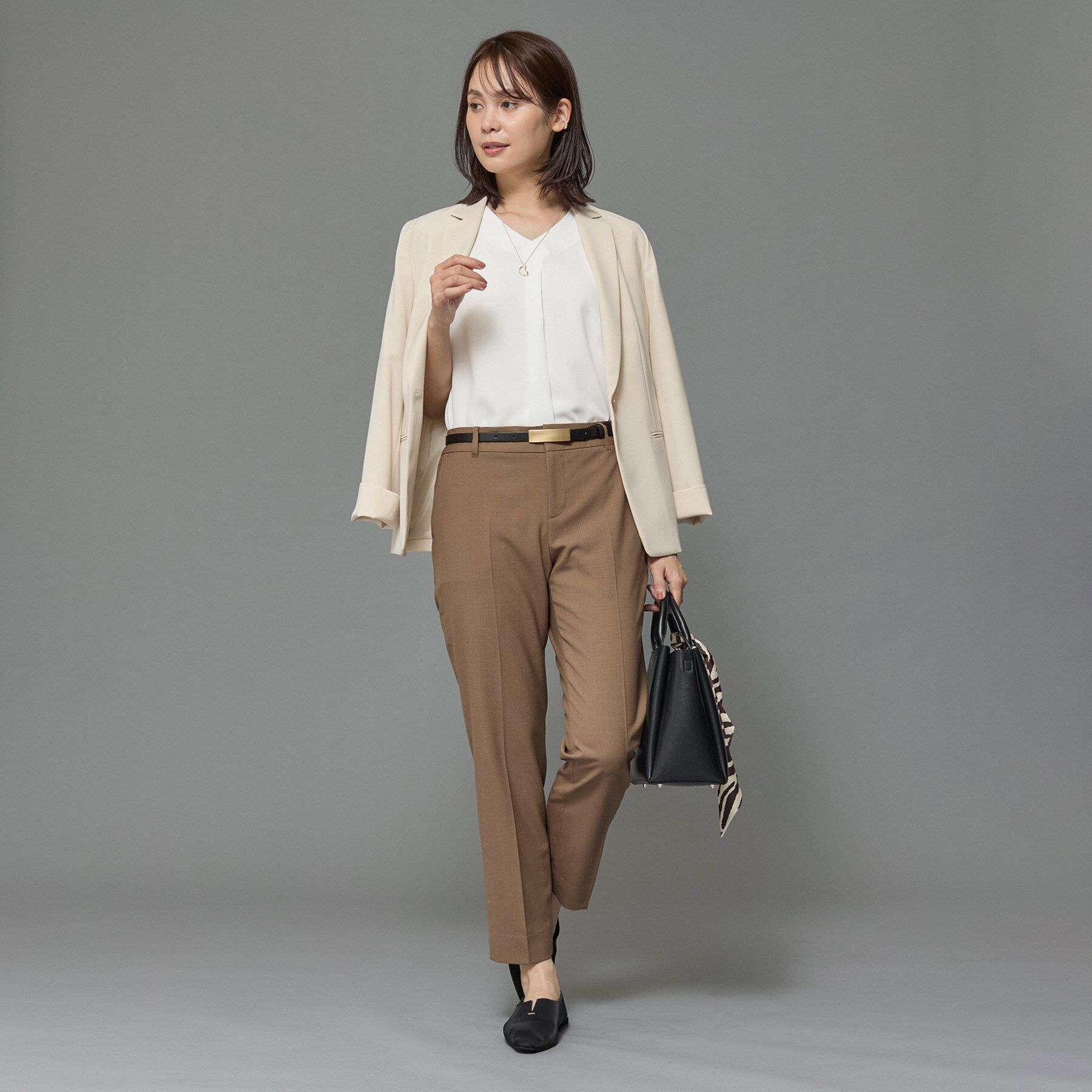 INDIVI「【洗える／通勤】マルチストライプブラウス」|シャツ・ブラウス|