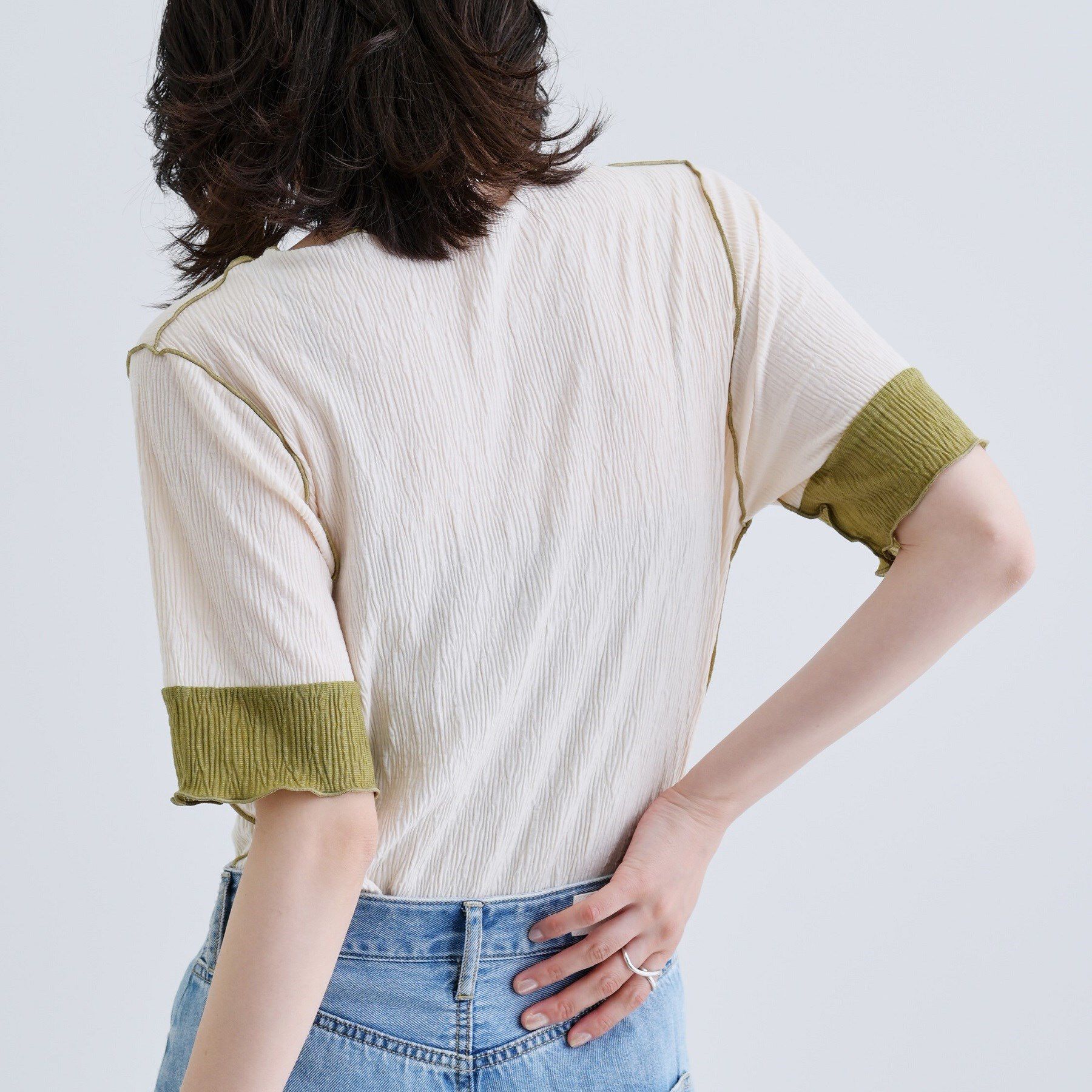 GALLEST「【一部店舗限定】バイカラープリーツカットソー」|Tシャツ・カットソー|