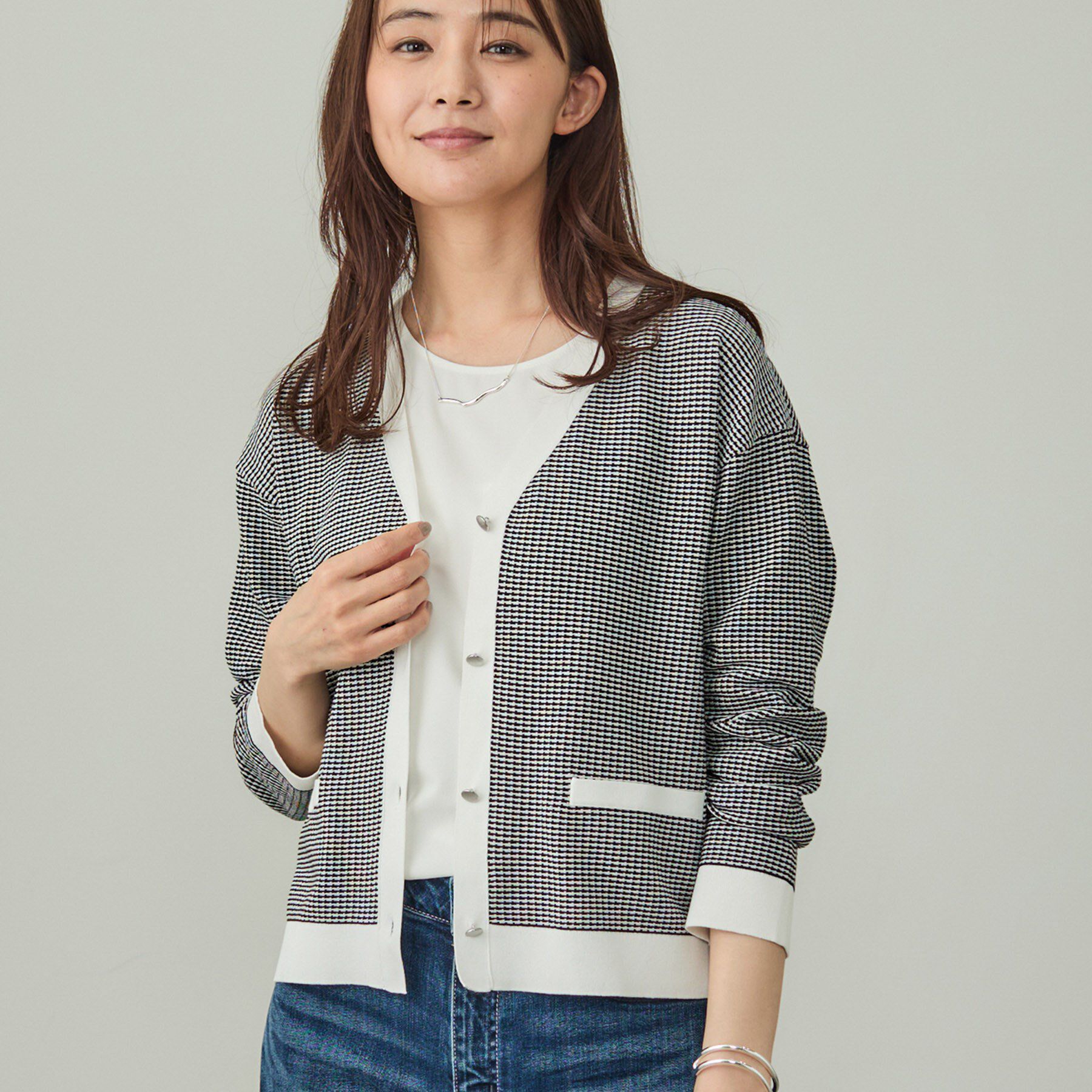 INDIVI「【軽く羽織れる/洗える】ジャケット風カーディガン」|カーディガン|