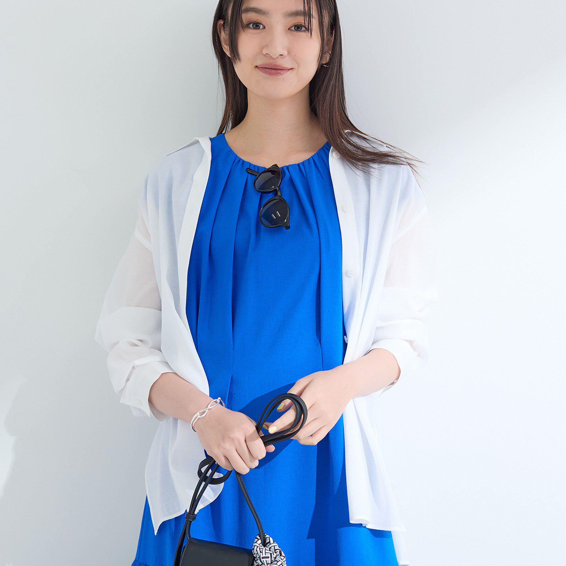 INDIVI「【体型カバー／清涼感】シアーオーバーシャツ」|シャツ・ブラウス|