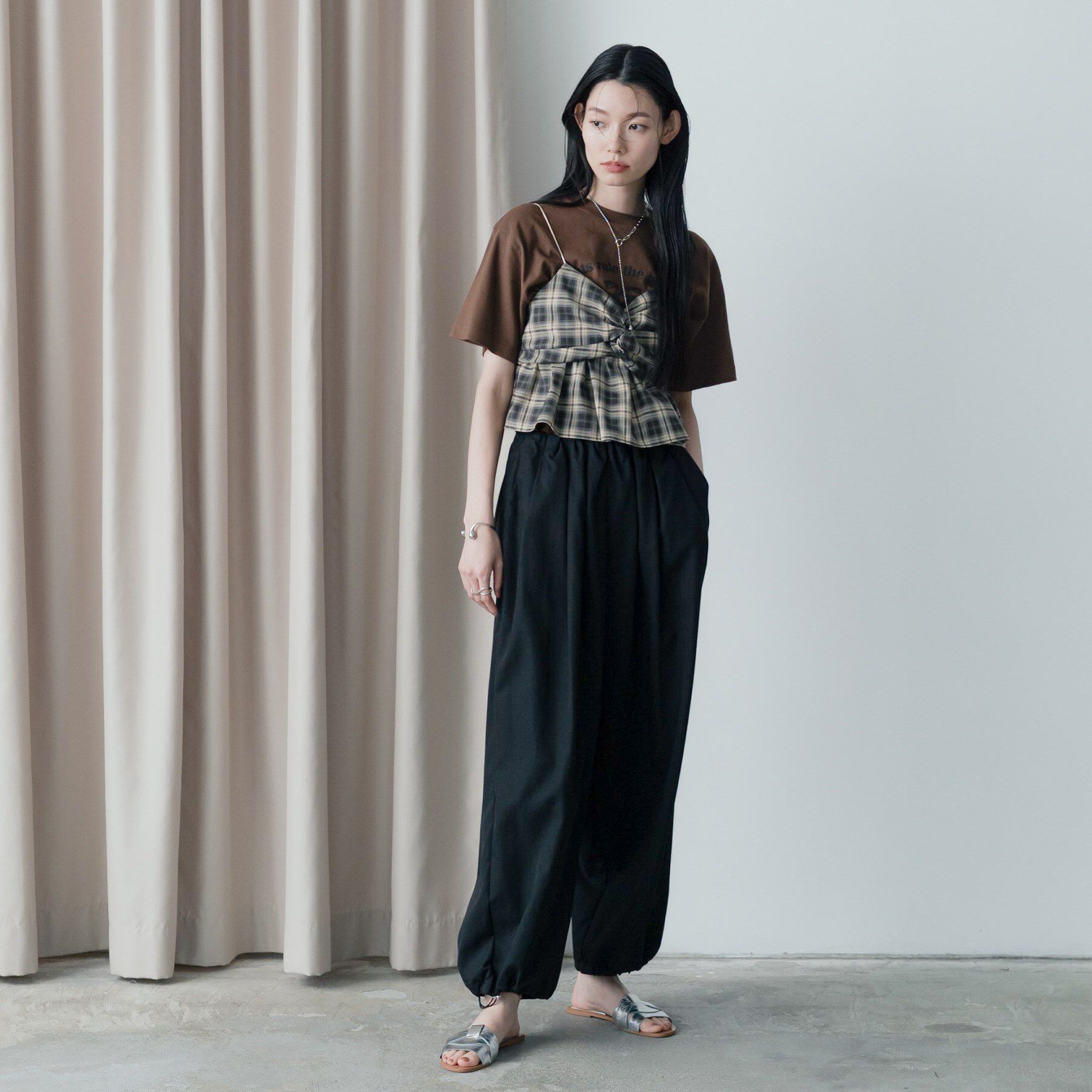 GALLEST「オンブレチェックビスチェ」|キャミソール|