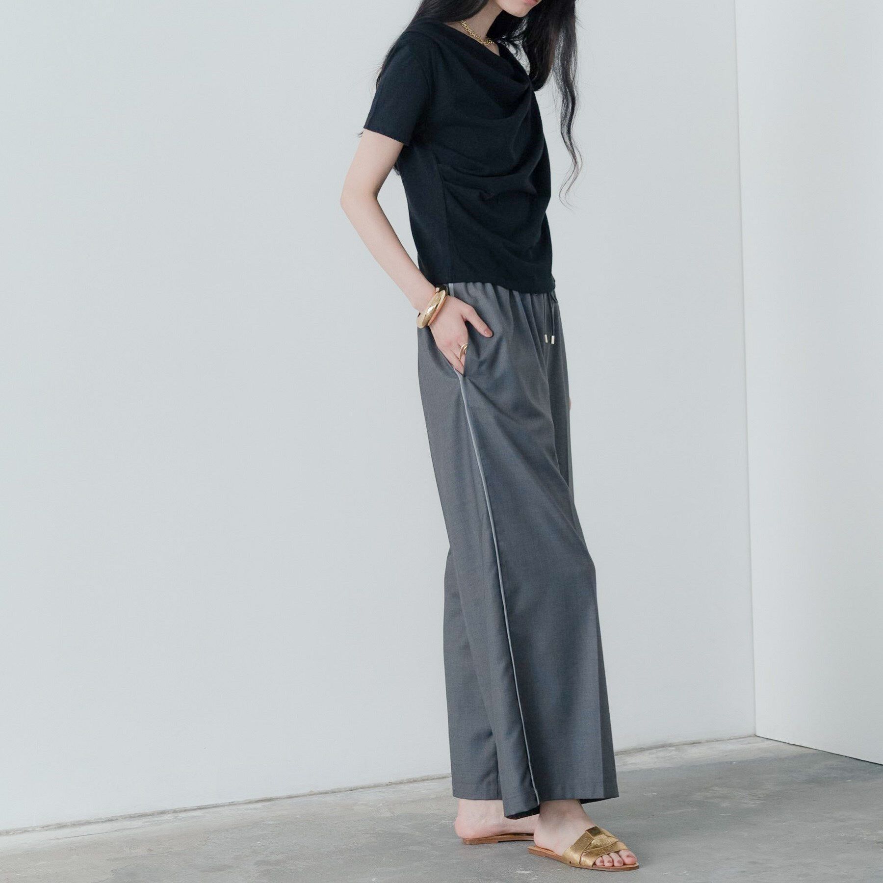 GALLEST「ドレープクロップドカットソー」|Tシャツ・カットソー|