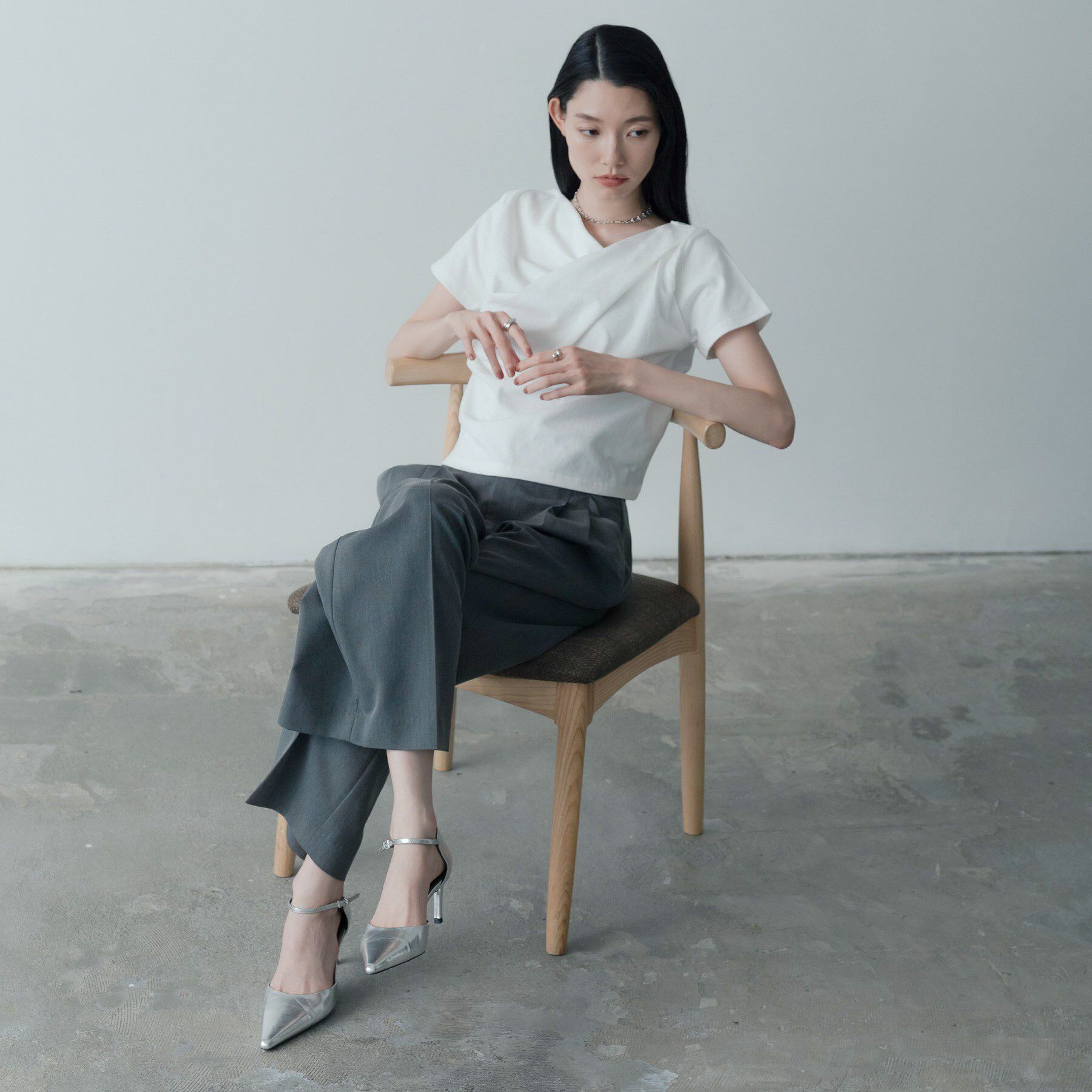 GALLEST「ドレープクロップドカットソー」|Tシャツ・カットソー|