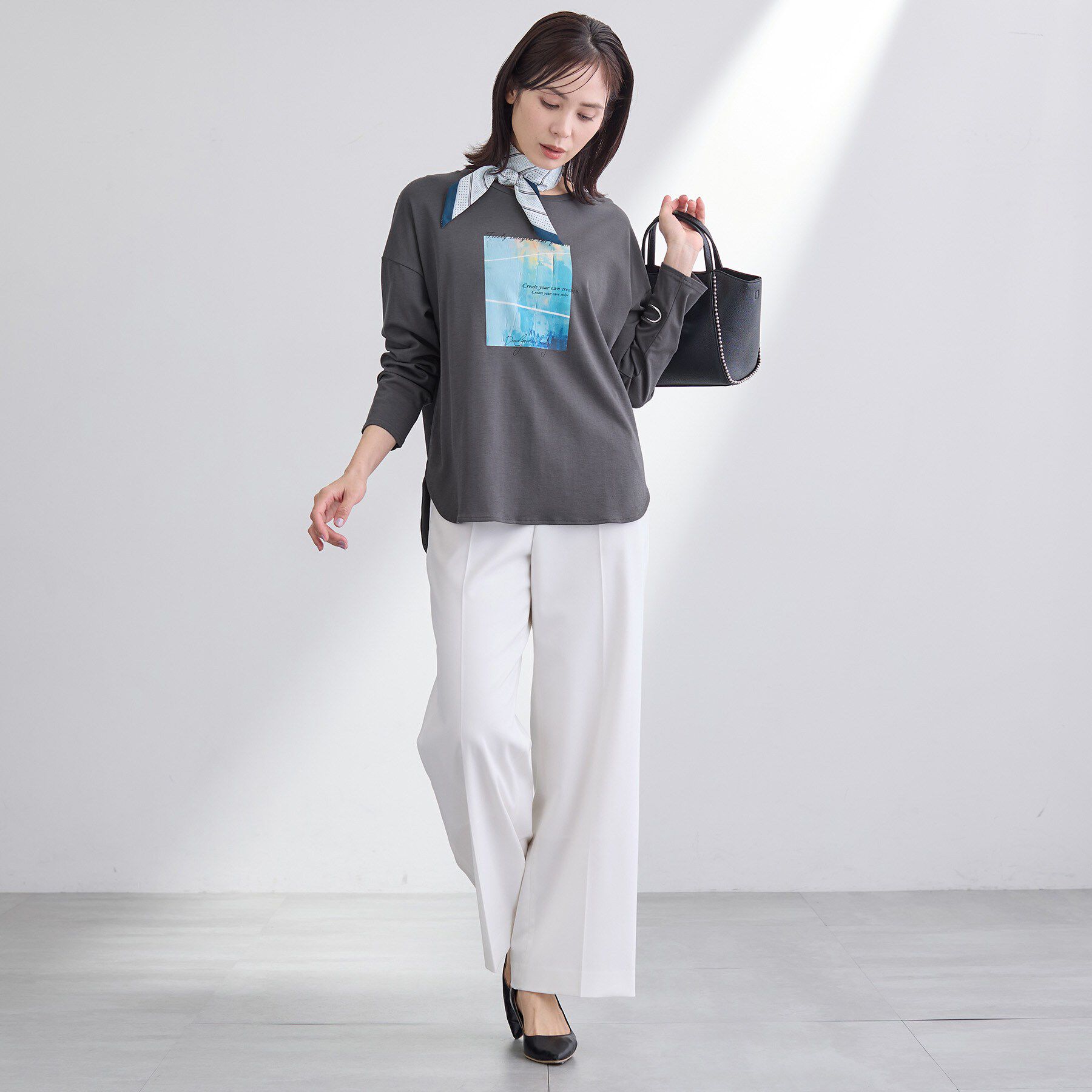 INDIVI「【UVケア】プリントフォトロングTシャツ」|Tシャツ・カットソー|