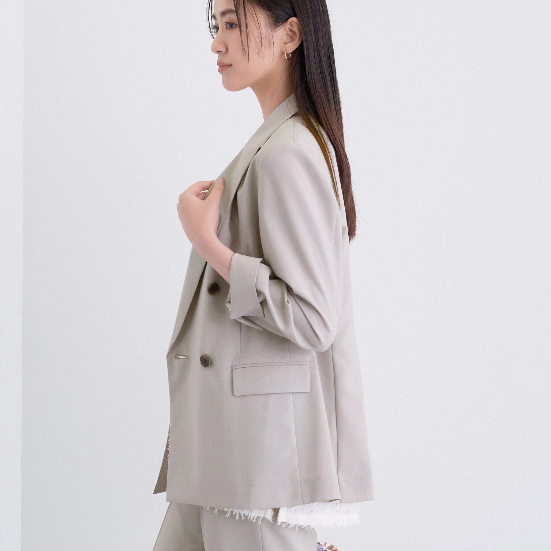 INDIVI「【UVケア】ライトダブルジャケット」|テーラードジャケット|