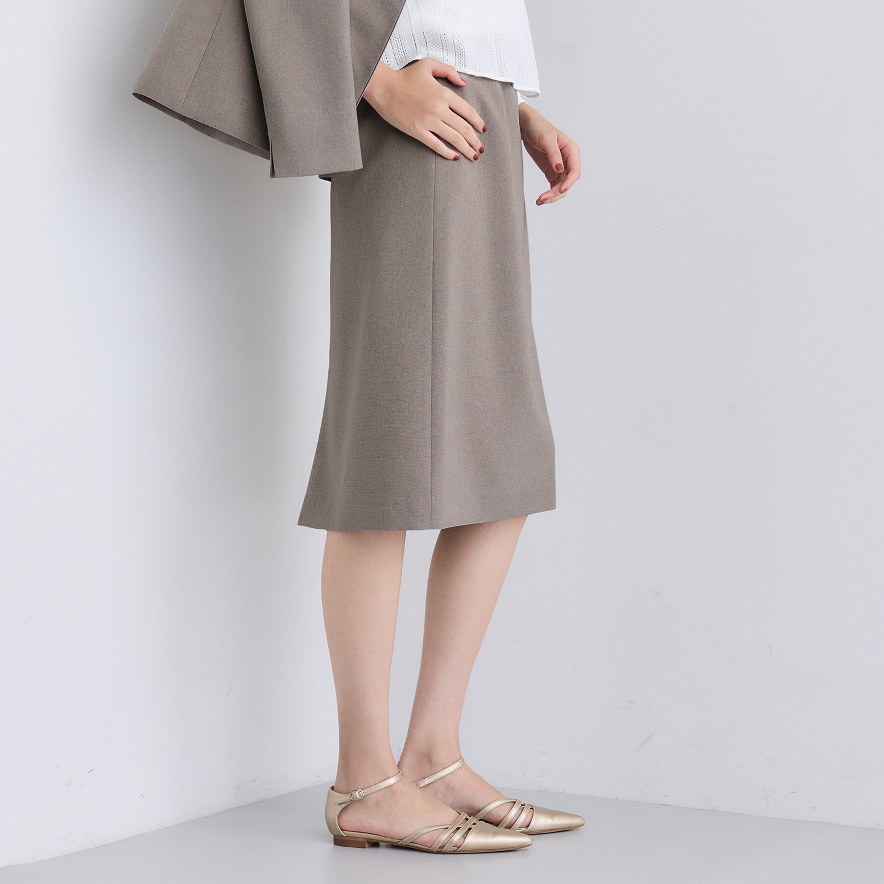 INDIVI「【洗える／通勤／スーツ】メランジストレッチ タイトスカート」|スーツ|