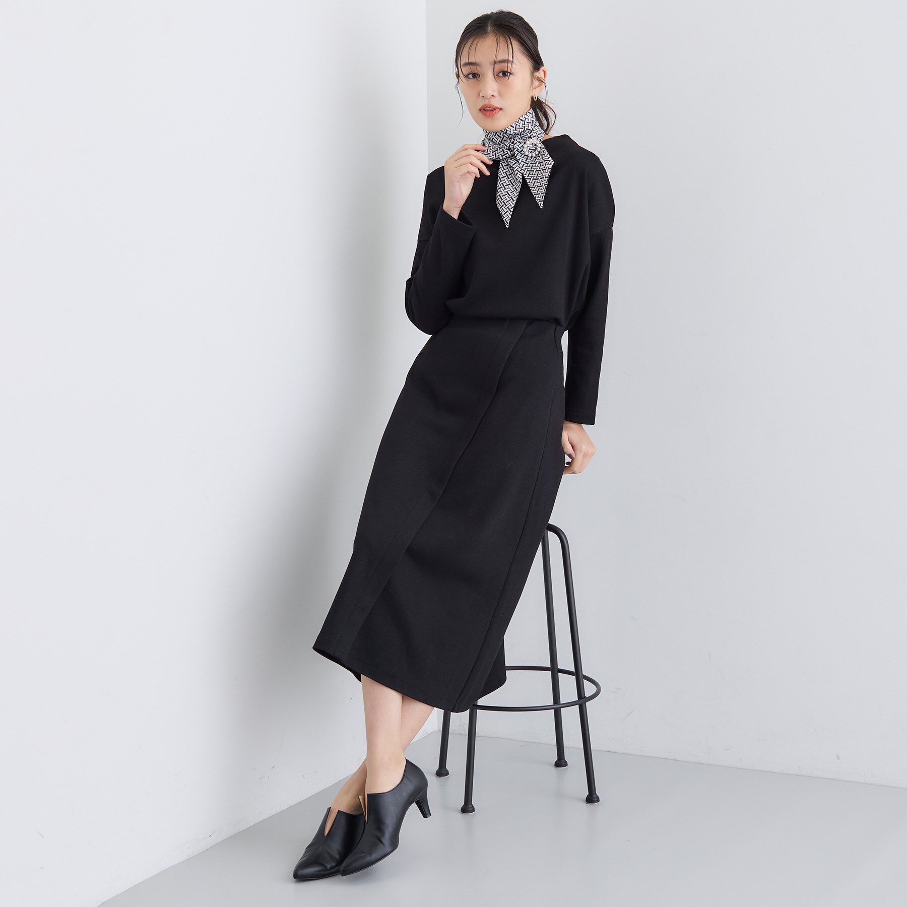 INDIVI「【SETUP可能／洗える／UVケア】ライトジャージ セミフレアスカート」|スカート|