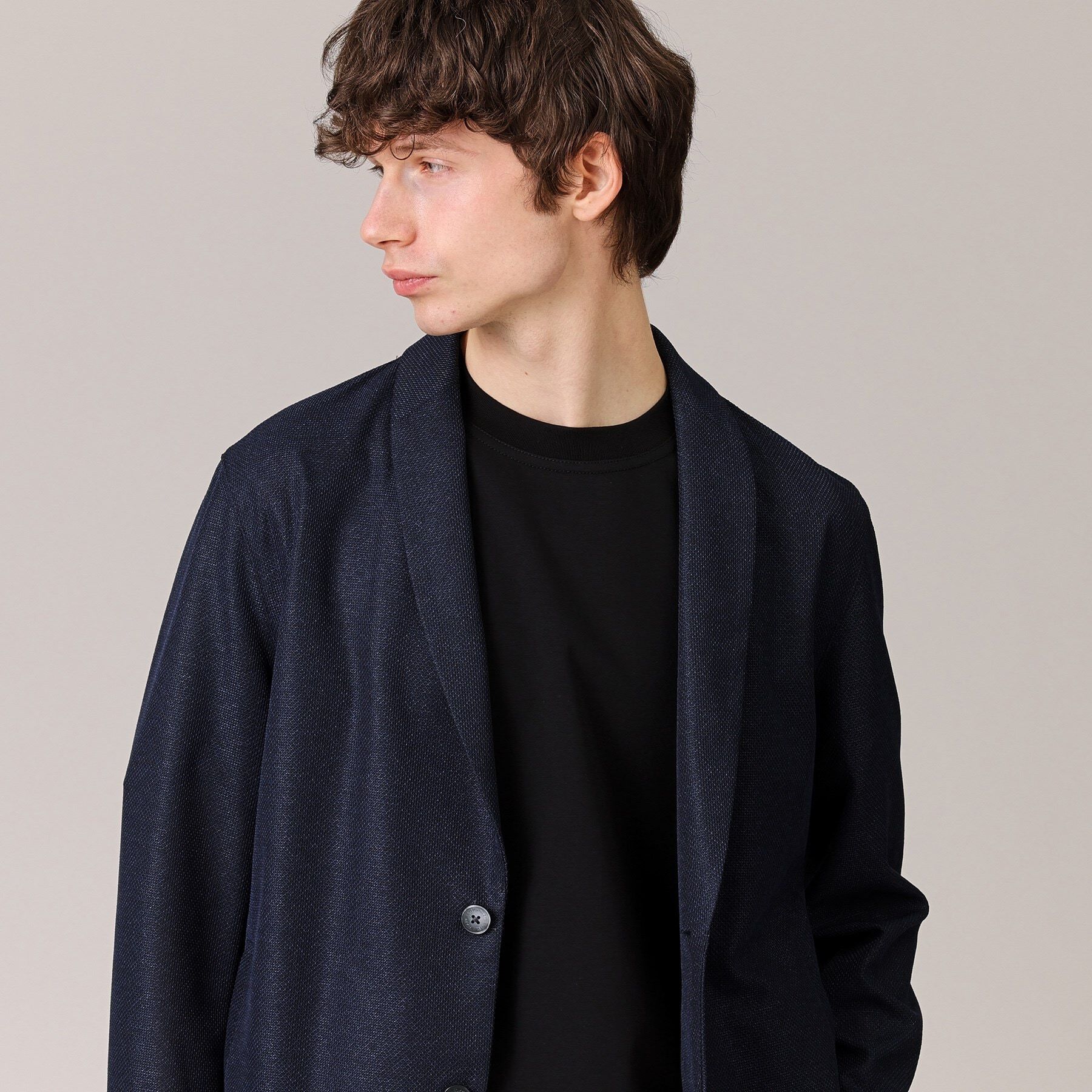 TAKEO KIKUCHI「【抗菌防臭/尾州織】ドビーメッシュ ショールカラー カーディガン」|カーディガン|