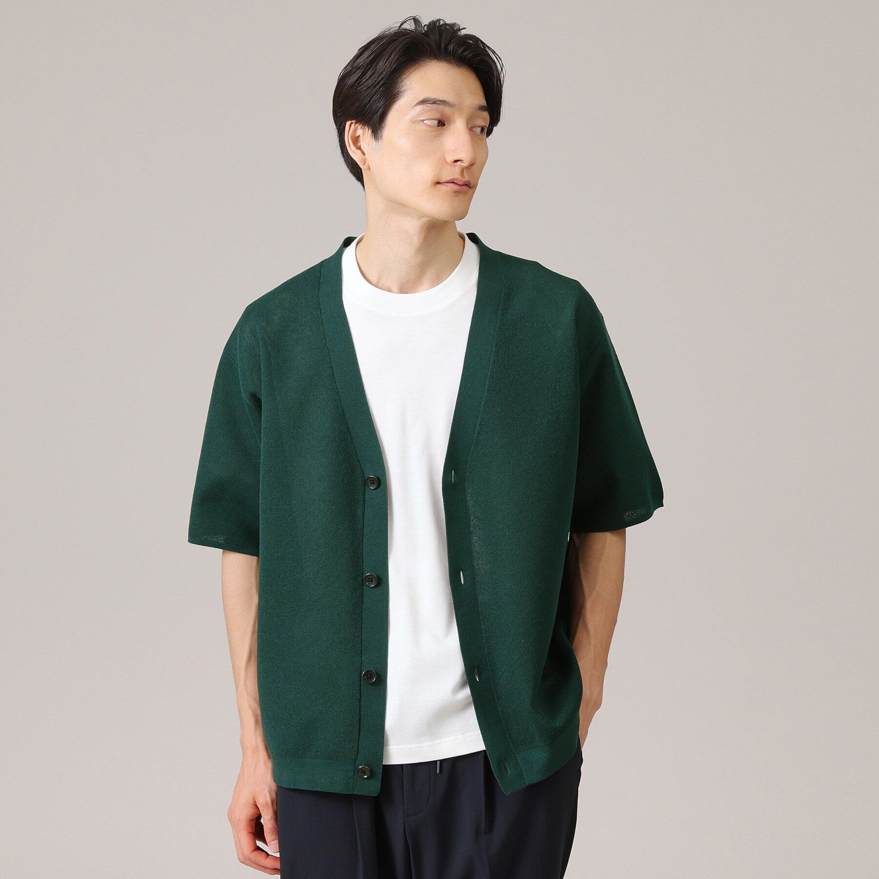 TAKEO KIKUCHI「5分袖 半袖 カーディガン」|カーディガン|