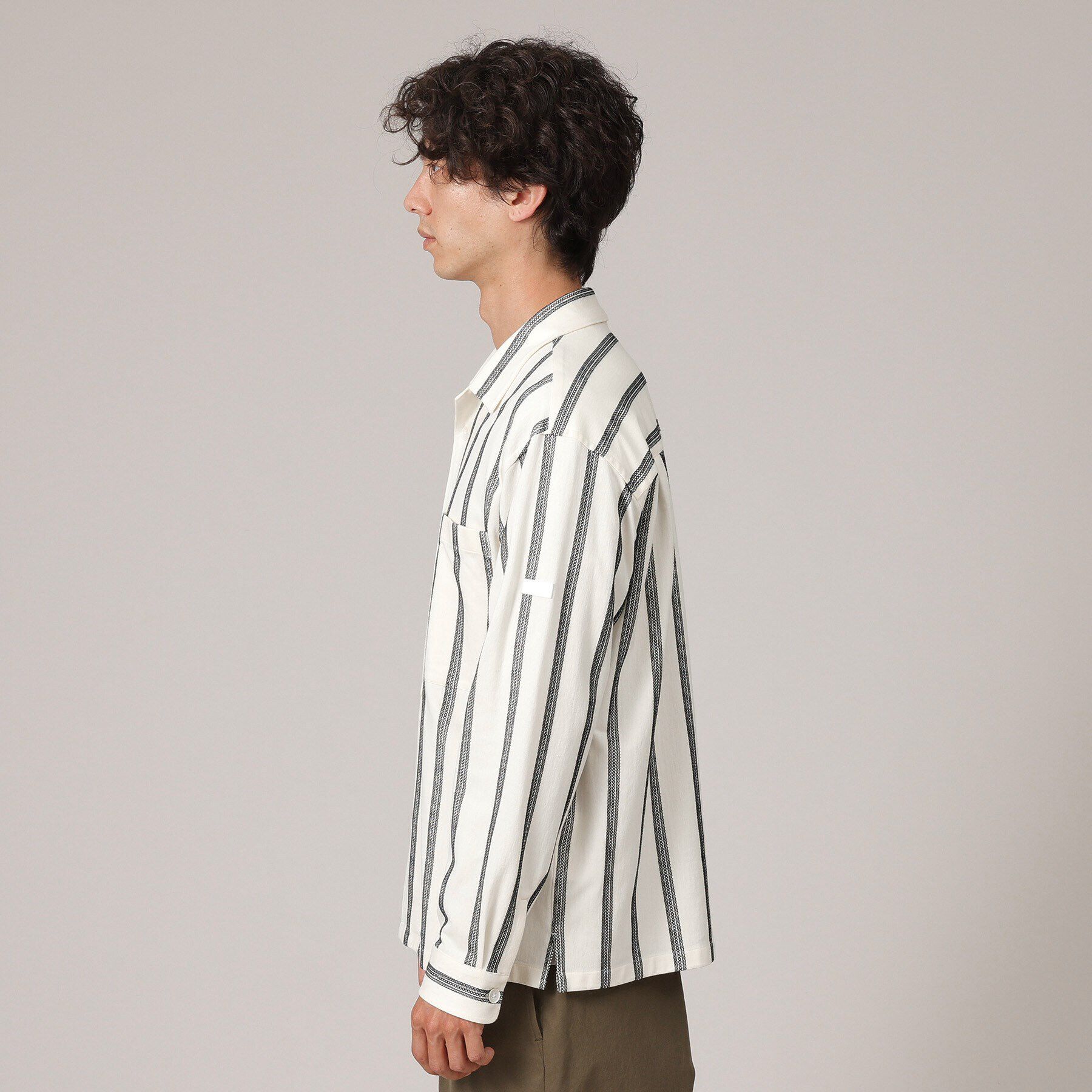 TAKEO KIKUCHI「カラミ ストライプ ジャージー シャツ」|シャツ・ブラウス|