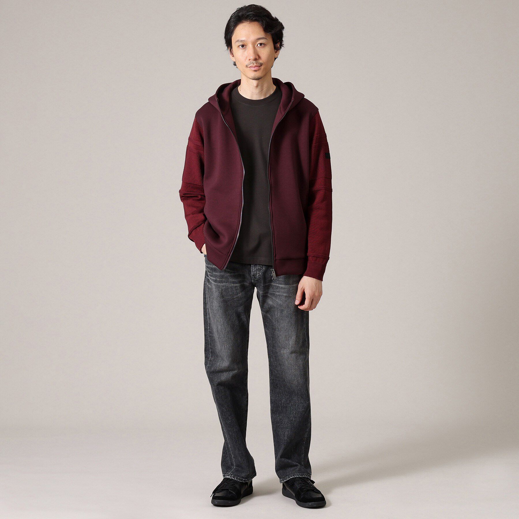 TAKEO KIKUCHI「【Made in JAPAN】ニットスリーブ ジップアップ パーカ」|パーカー|