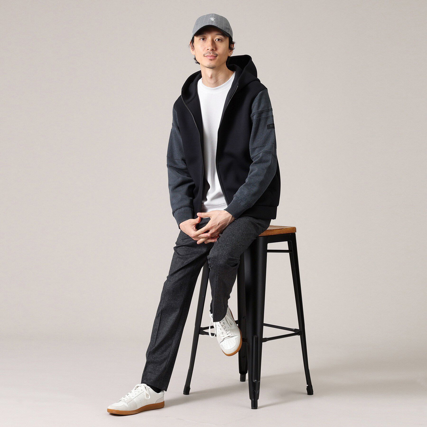 TAKEO KIKUCHI「【Made in JAPAN】ニットスリーブ ジップアップ パーカ」|パーカー|