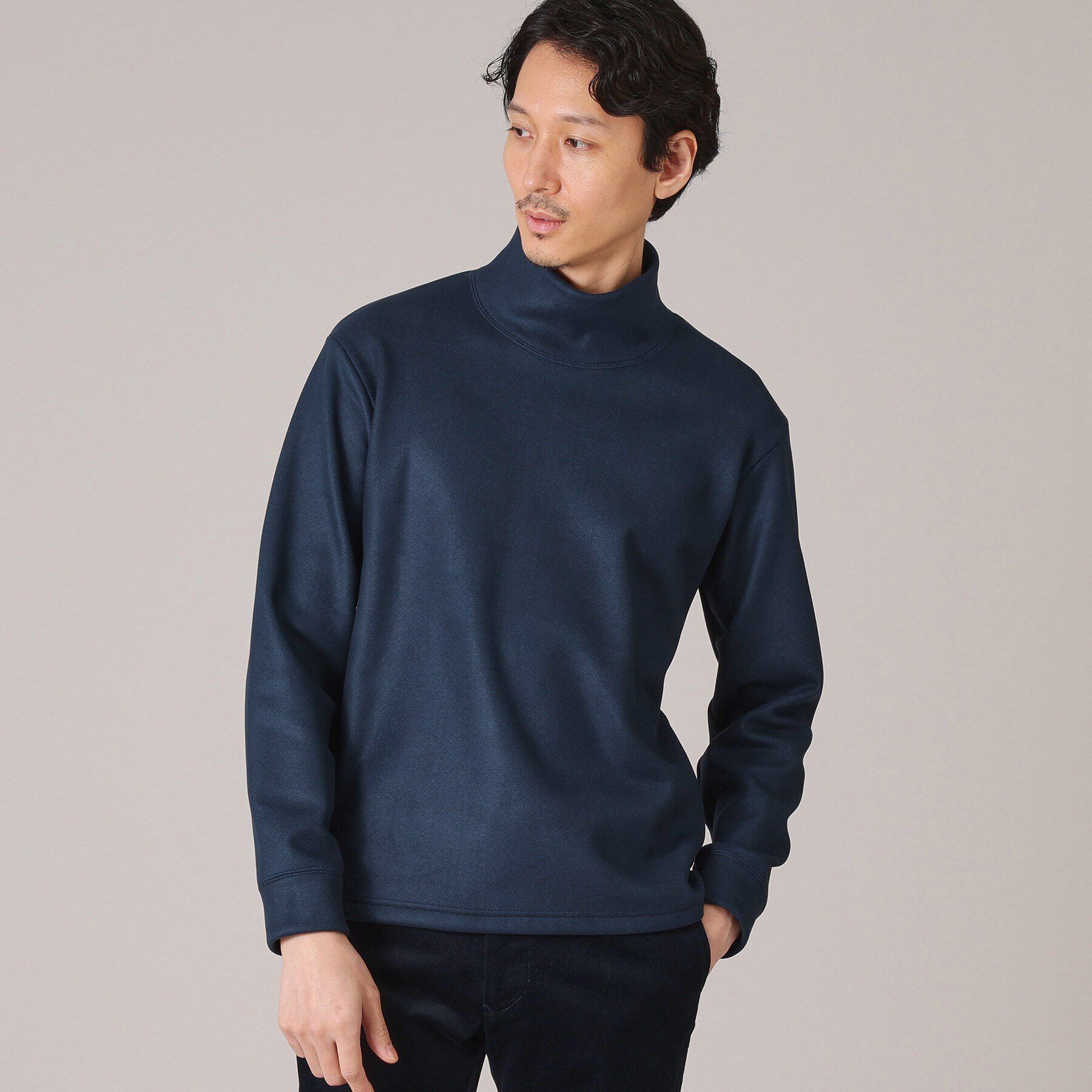 TAKEO KIKUCHI「微起毛ボンディング オフタートルカットソー」|Tシャツ・カットソー|