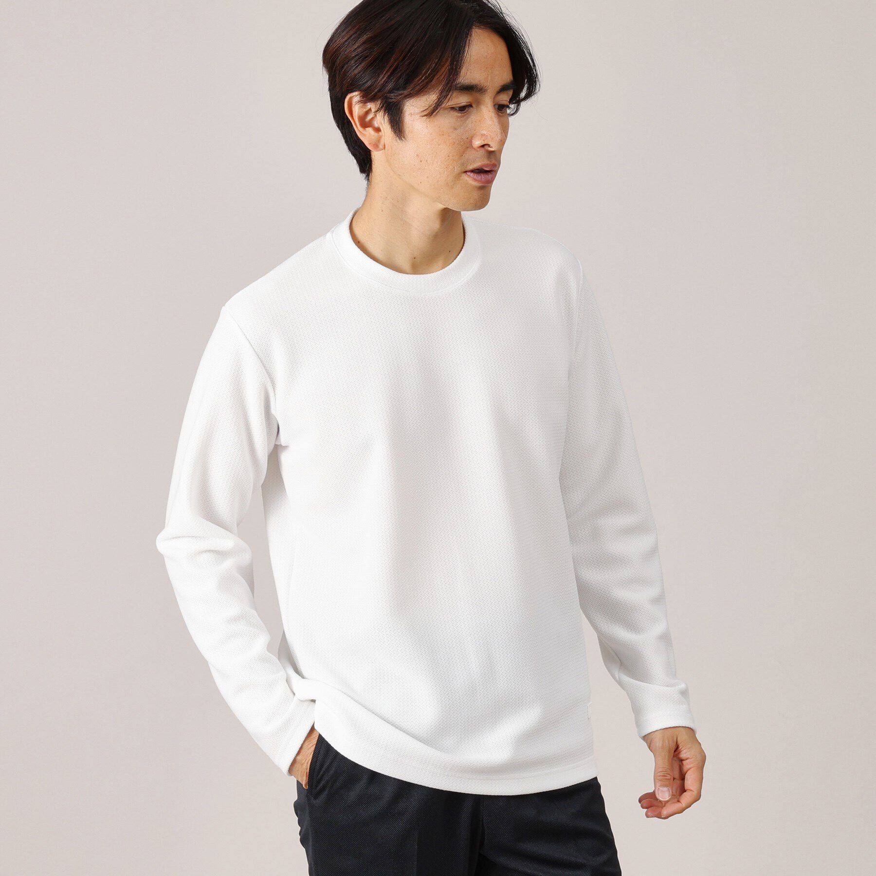 TAKEO KIKUCHI「尾州ラッセル プルオーバー」|Tシャツ・カットソー|ホワイト(001)