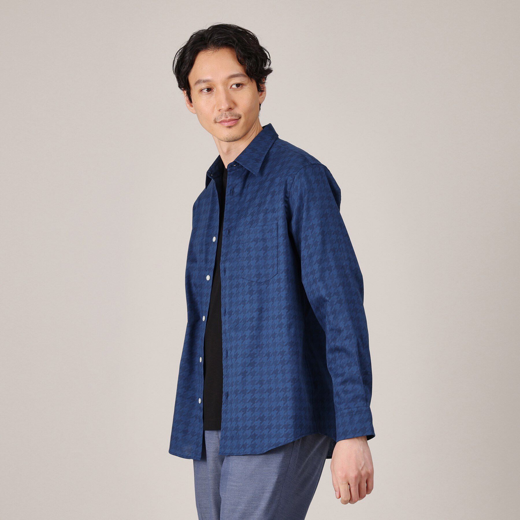 TAKEO KIKUCHI「【Made in JAPAN】千鳥プリント シャツ」|シャツ・ブラウス|