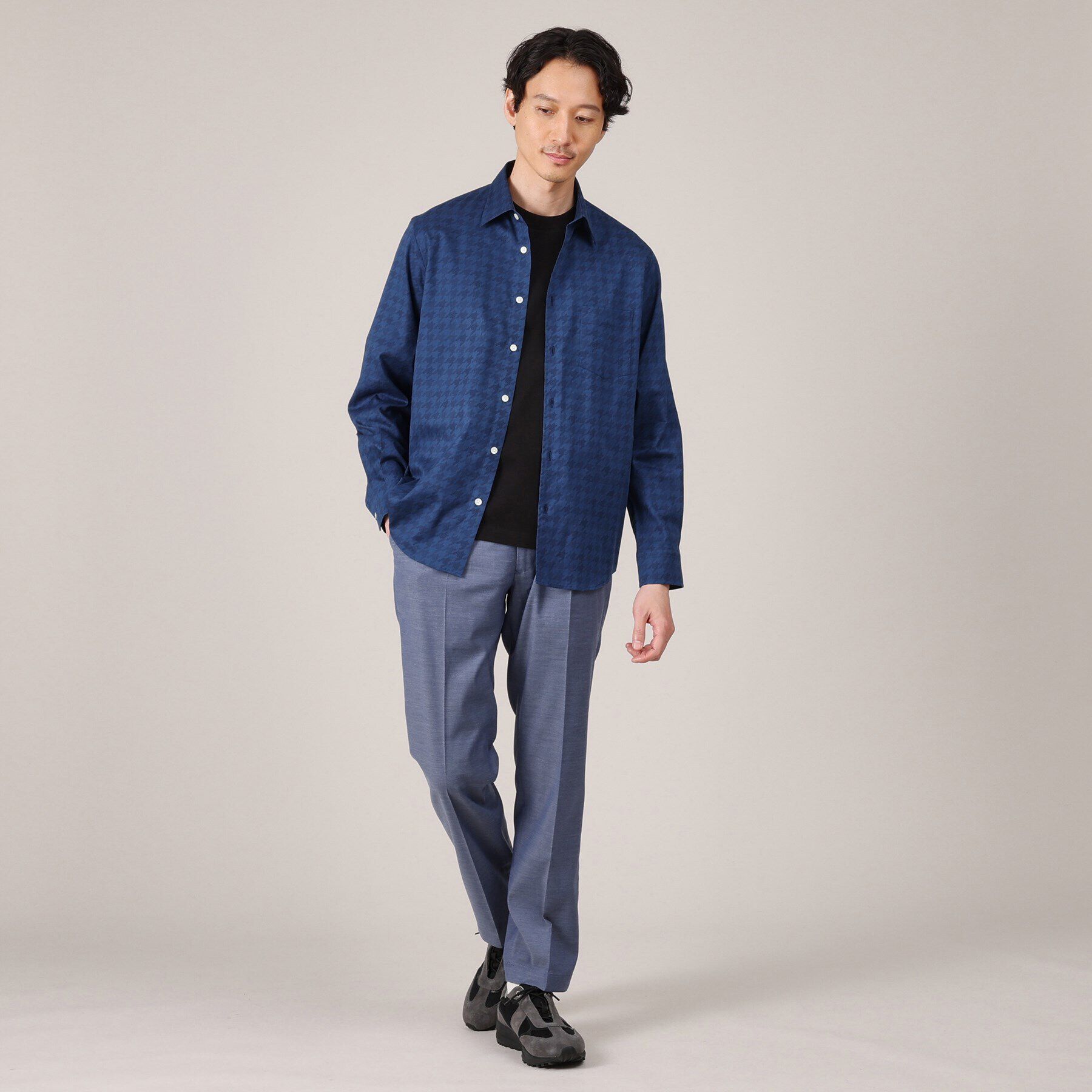 TAKEO KIKUCHI「【Made in JAPAN】千鳥プリント シャツ」|シャツ・ブラウス|