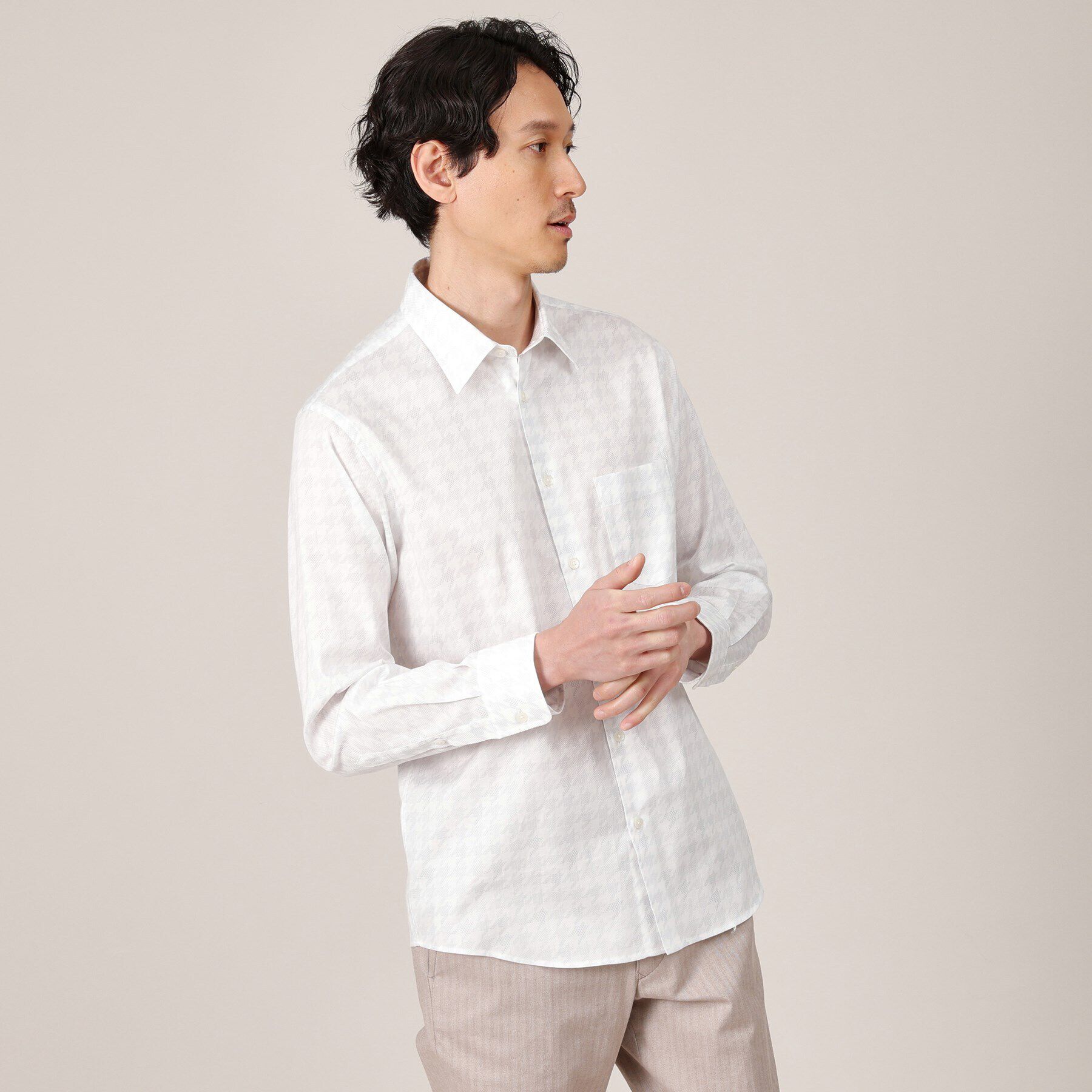 TAKEO KIKUCHI「【Made in JAPAN】千鳥プリント シャツ」|シャツ・ブラウス|