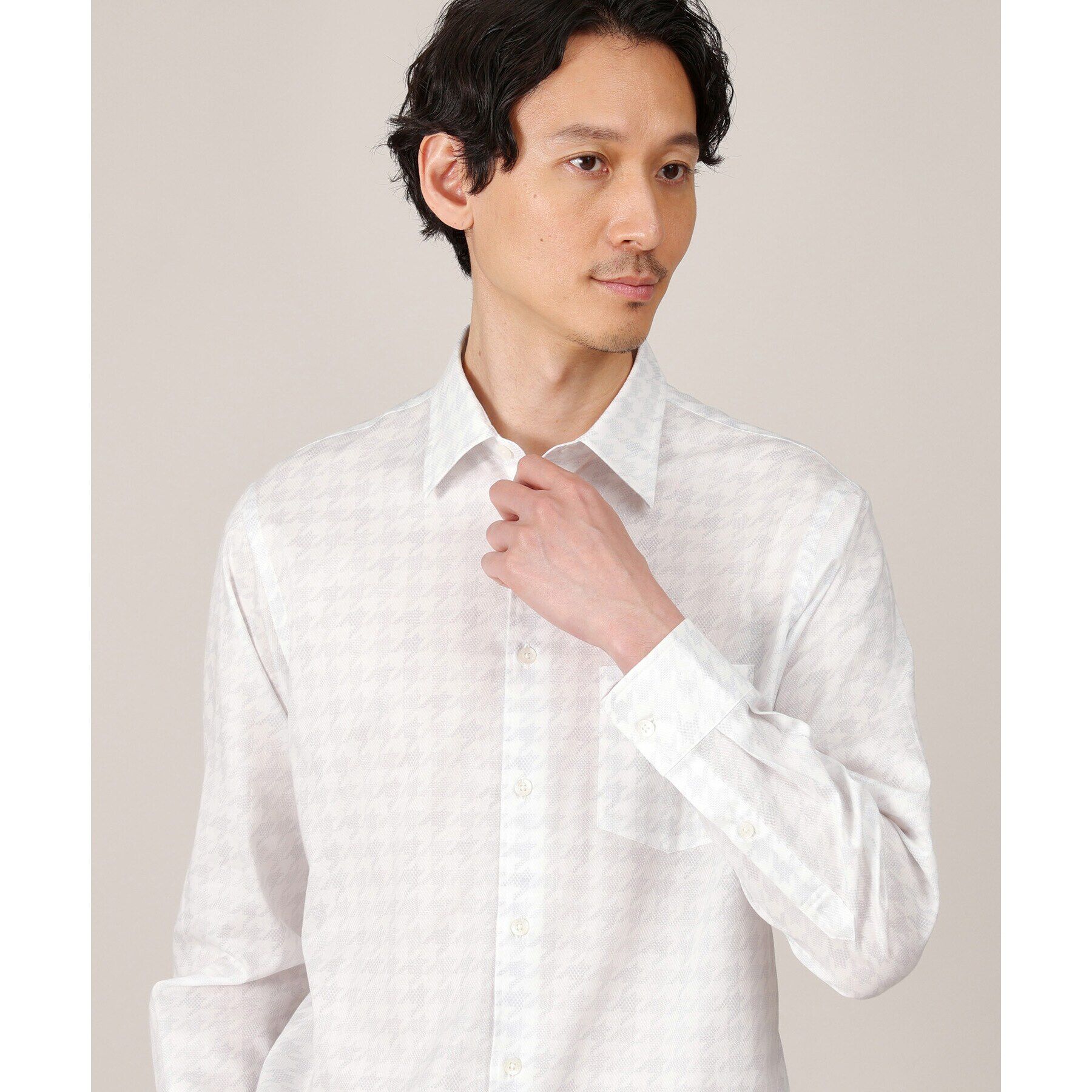 TAKEO KIKUCHI「【Made in JAPAN】千鳥プリント シャツ」|シャツ・ブラウス|