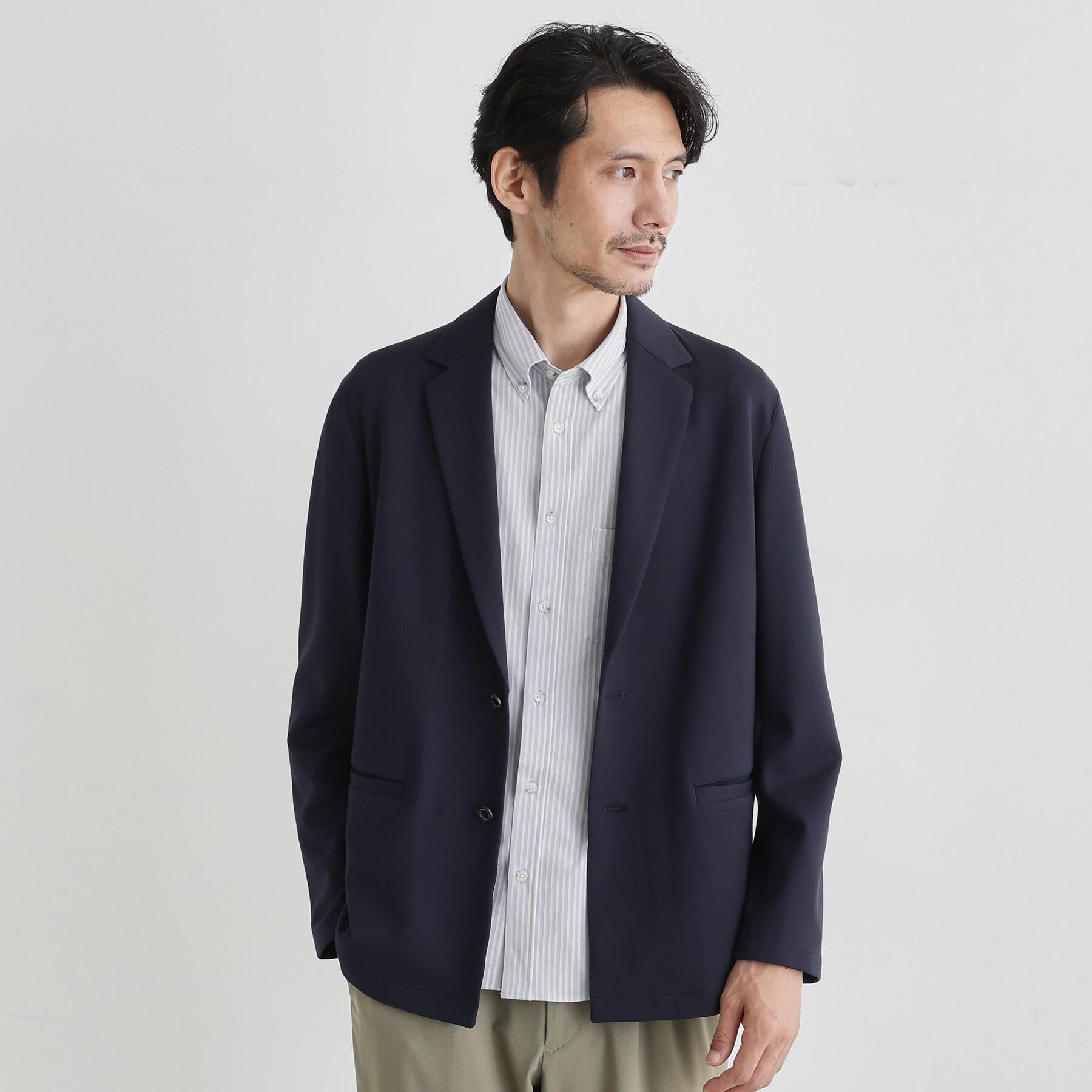 TAKEO KIKUCHI「【COOL CITY WEAR】ストライプジャージ ボタンダウンシャツ /接触冷感」|シャツ・ブラウス|