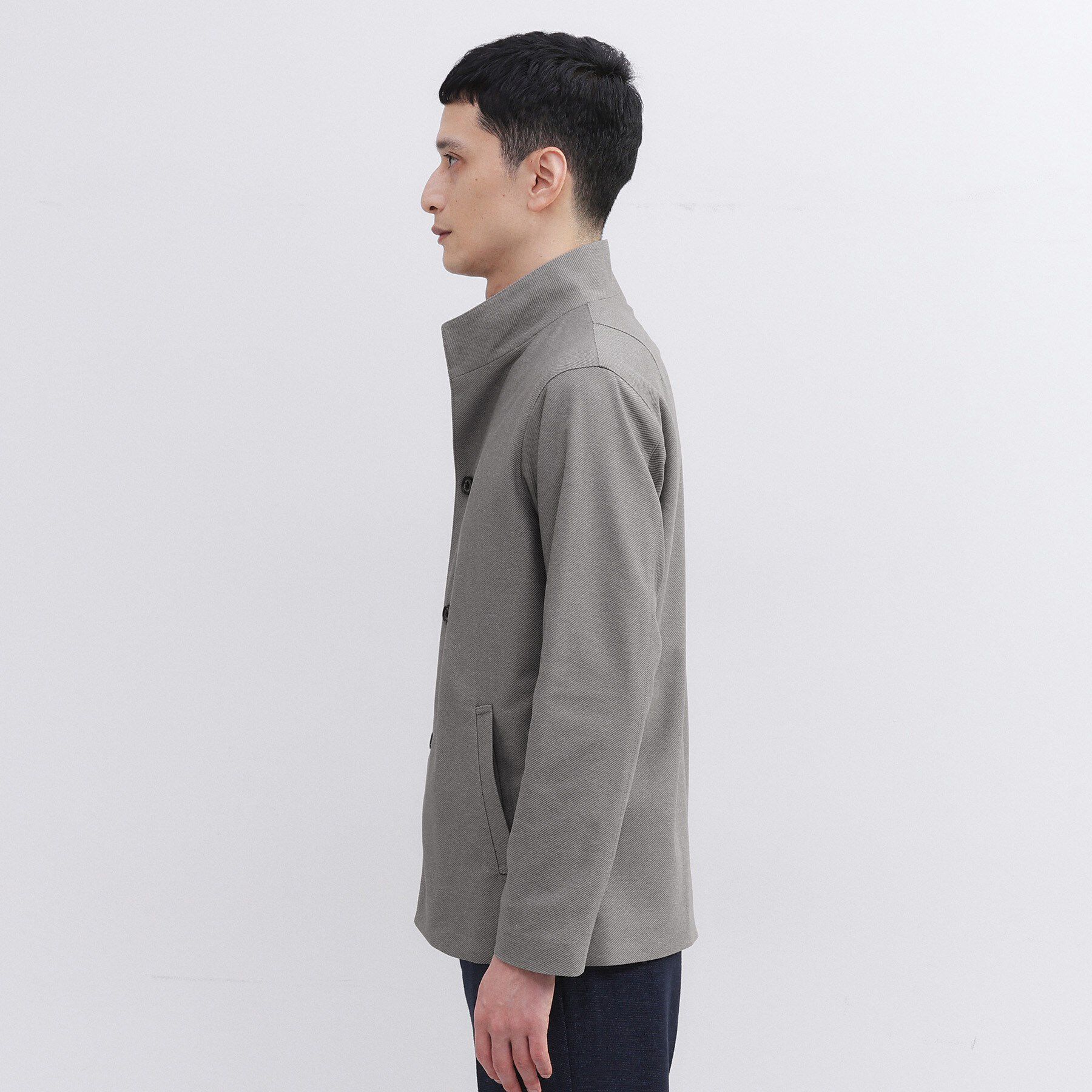 TAKEO KIKUCHI「ツイルジャージー イタリアンカラージャケット」|ブルゾン・スタジャン|