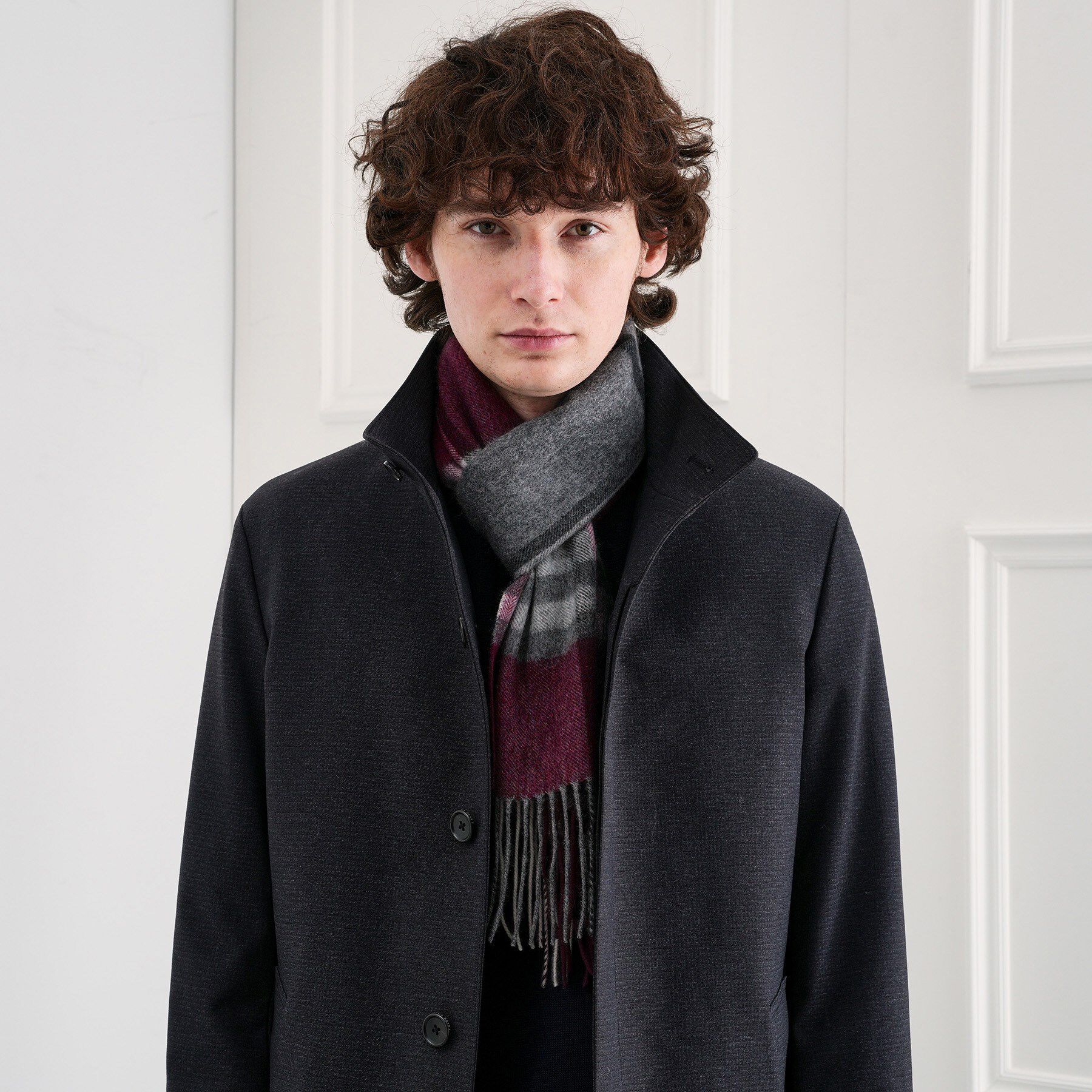 TAKEO KIKUCHI「チェックカシミヤマフラー」|ストール|