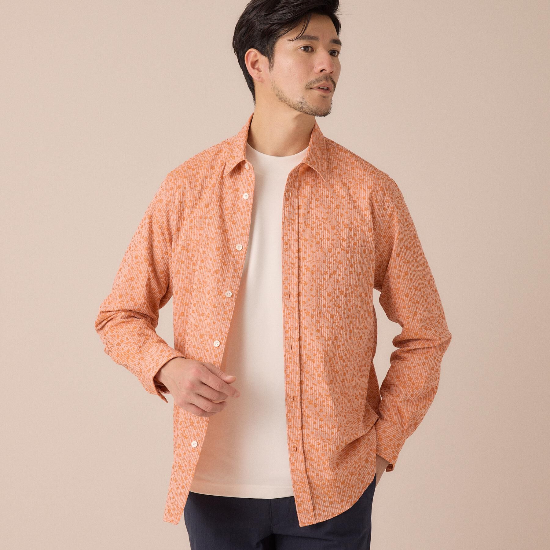 TAKEO KIKUCHI「播州 ドビーストライプ フラワーシャツ」|シャツ・ブラウス|