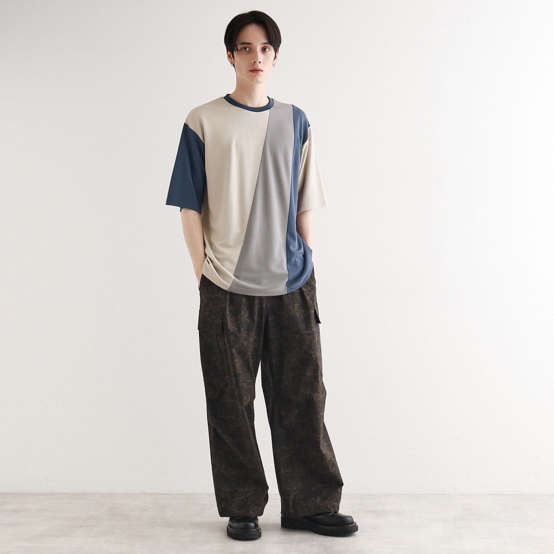 tk.TAKEO KIKUCHI「【UV、接触冷感】ナナメ切替アソートTシャツ」|Tシャツ・カットソー|