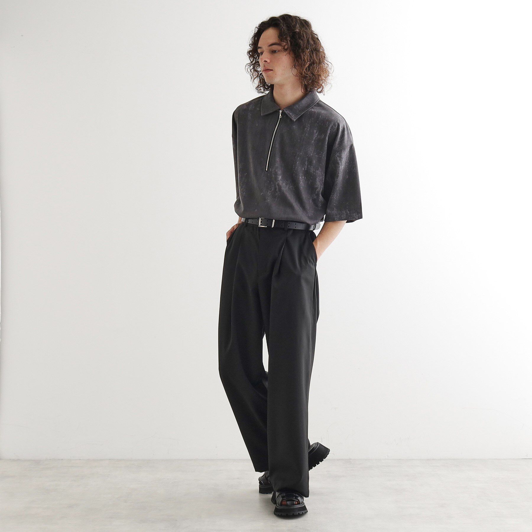 tk.TAKEO KIKUCHI「ヴィンテージライクハーフジップポロシャツ」|ポロシャツ|