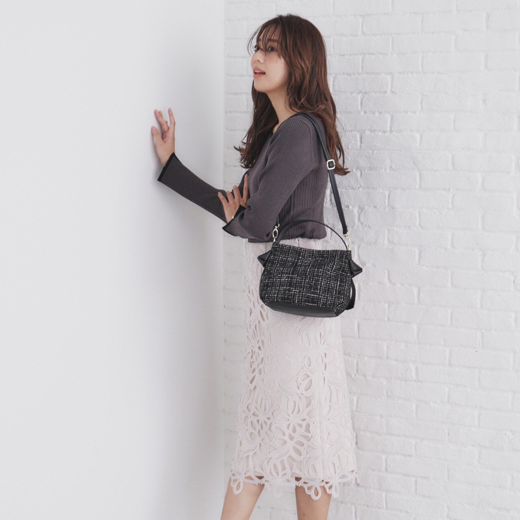 index「【2WAY】ショルダー付ツイードバッグ」|ショルダー・メッセンジャー|