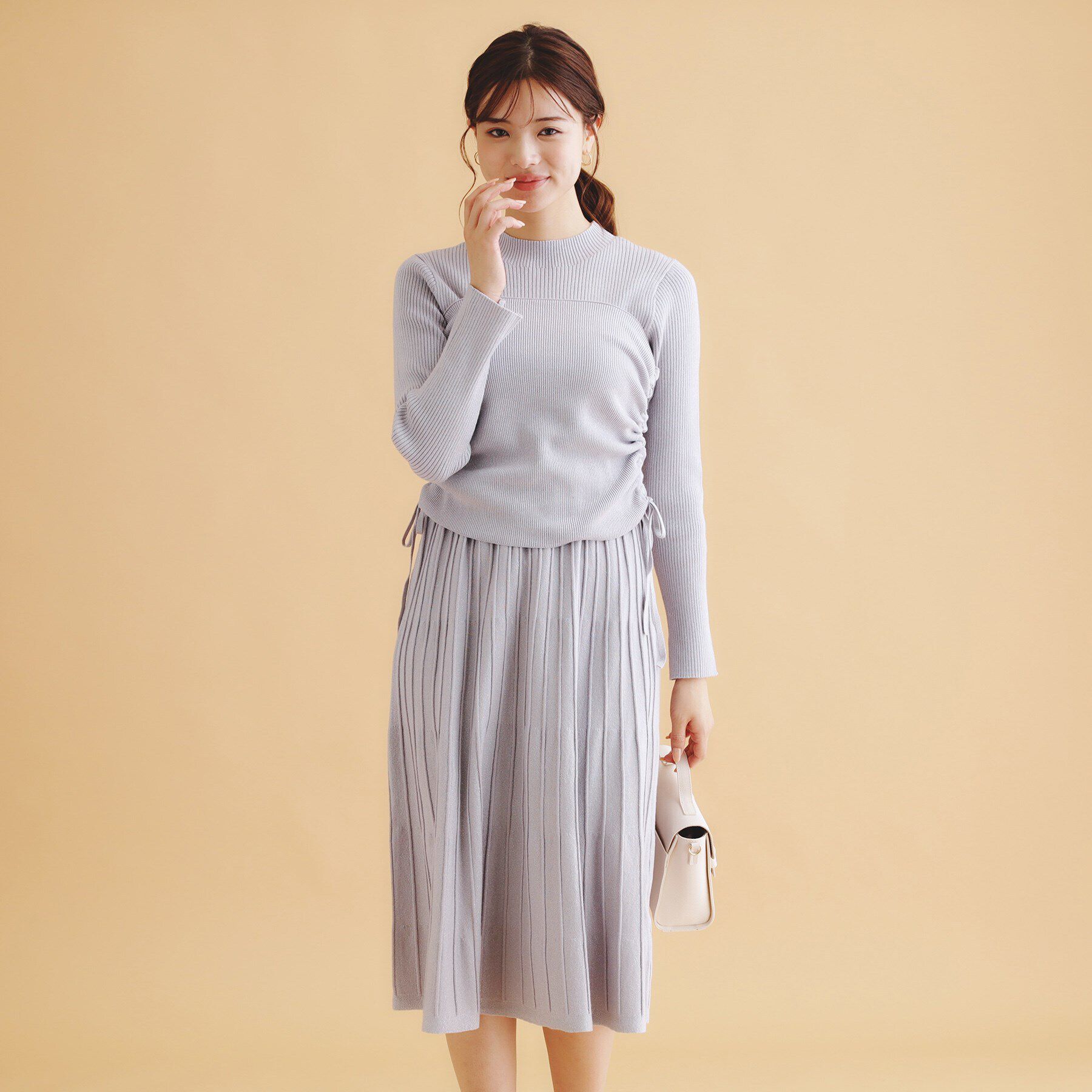 index「《ツインセット》3WAYラメニットワンピース【洗濯機洗い可】」|ワンピース|ラベンダー(680)