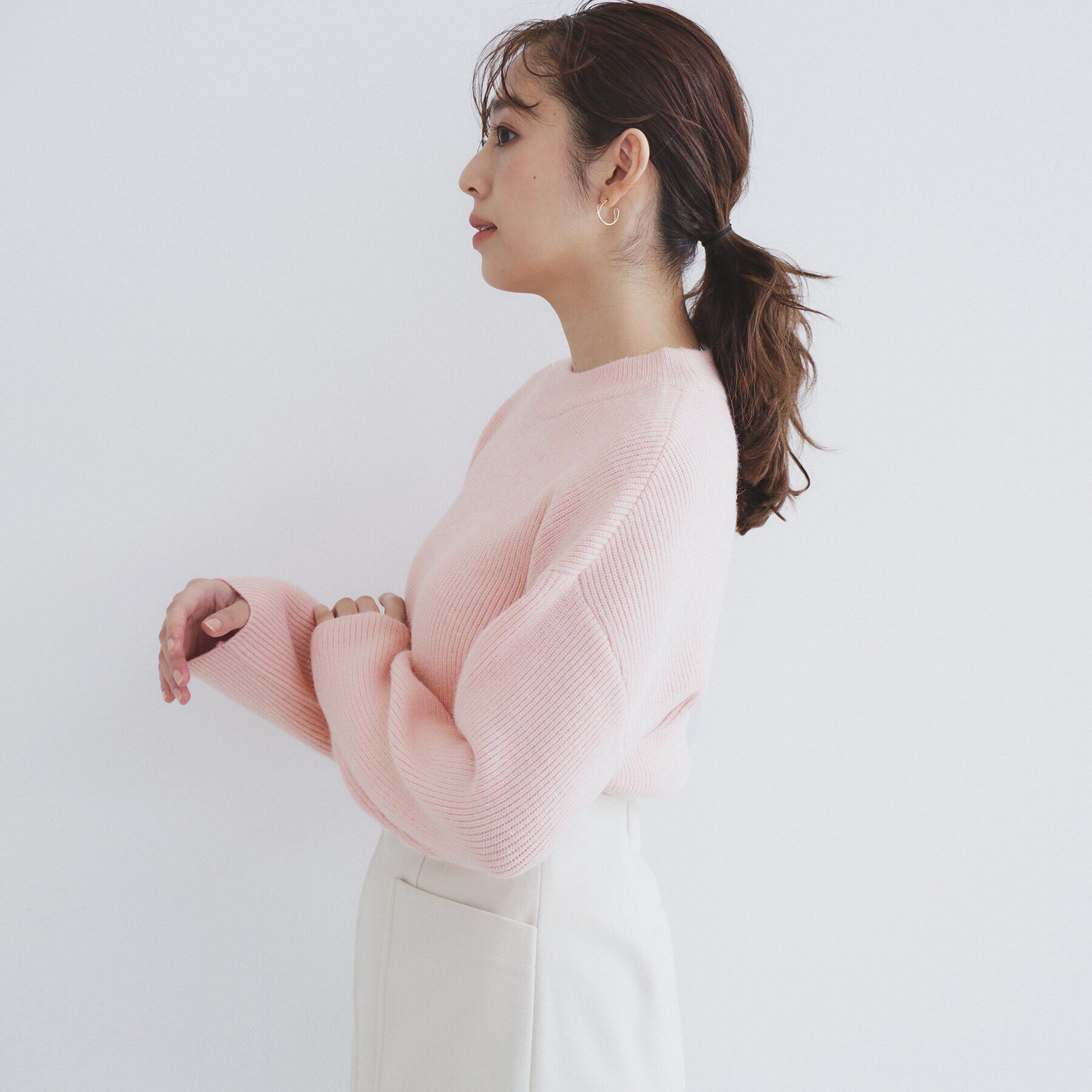 index「《6color/S-LLsize》片畦ハイネックニット【洗濯機洗い可】」|ニット・セーター|