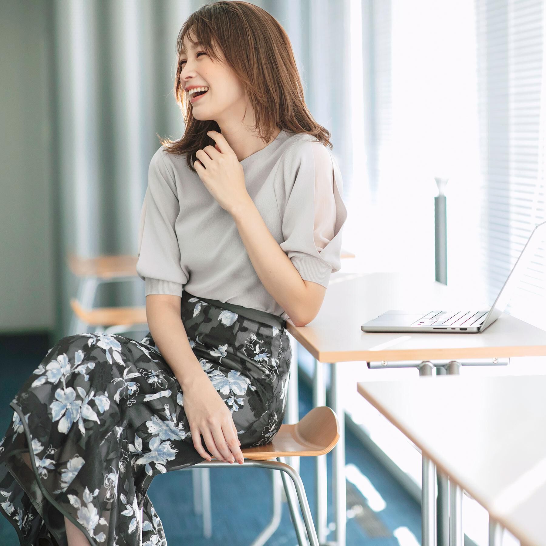 index「花柄マーメイドフレアスカート【洗濯機洗い可】」|スカート|