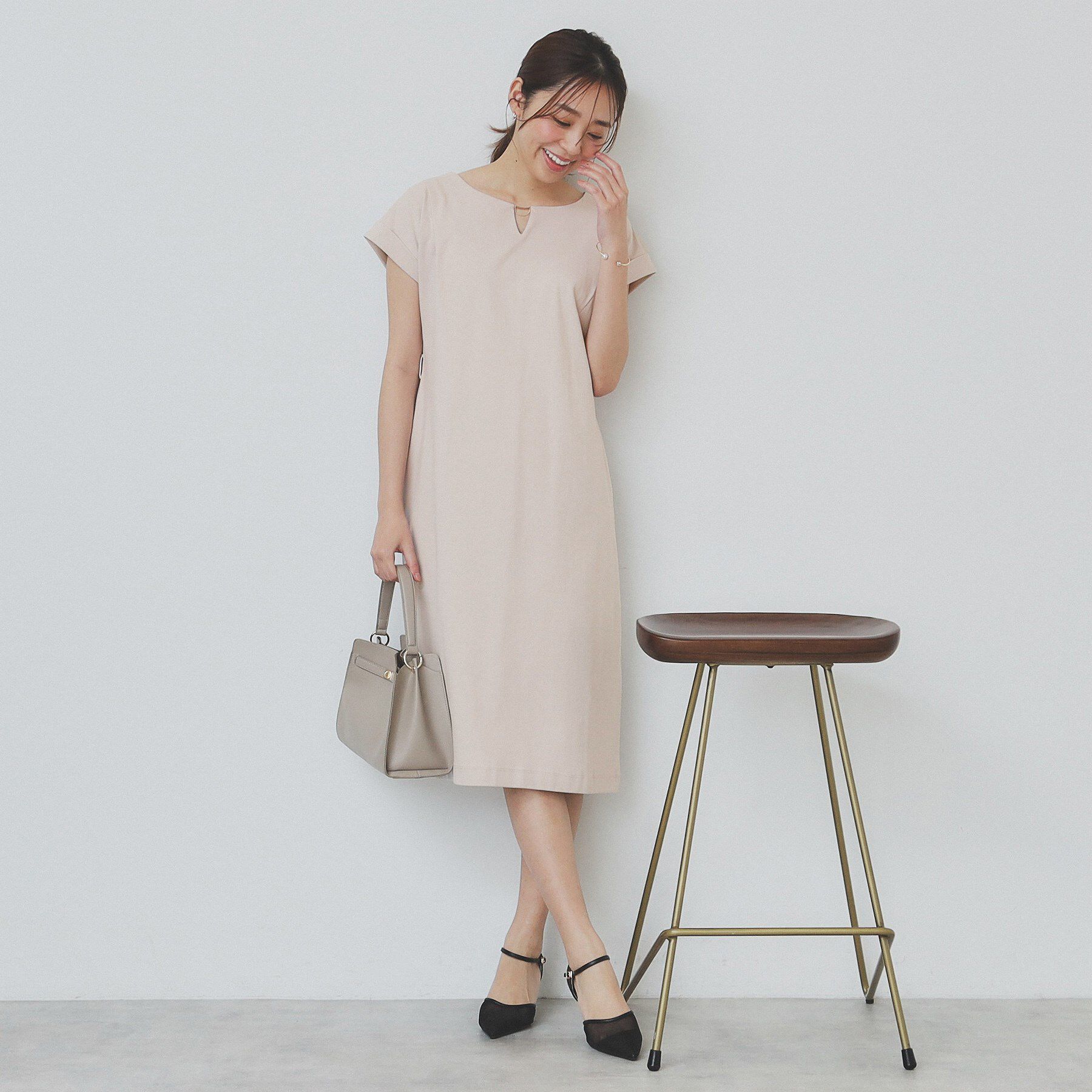 index「《5色展開/XS-3Lサイズ》Iラインシルエットワンピース【UV/接触冷感/洗濯機洗い可】」|ワンピース|