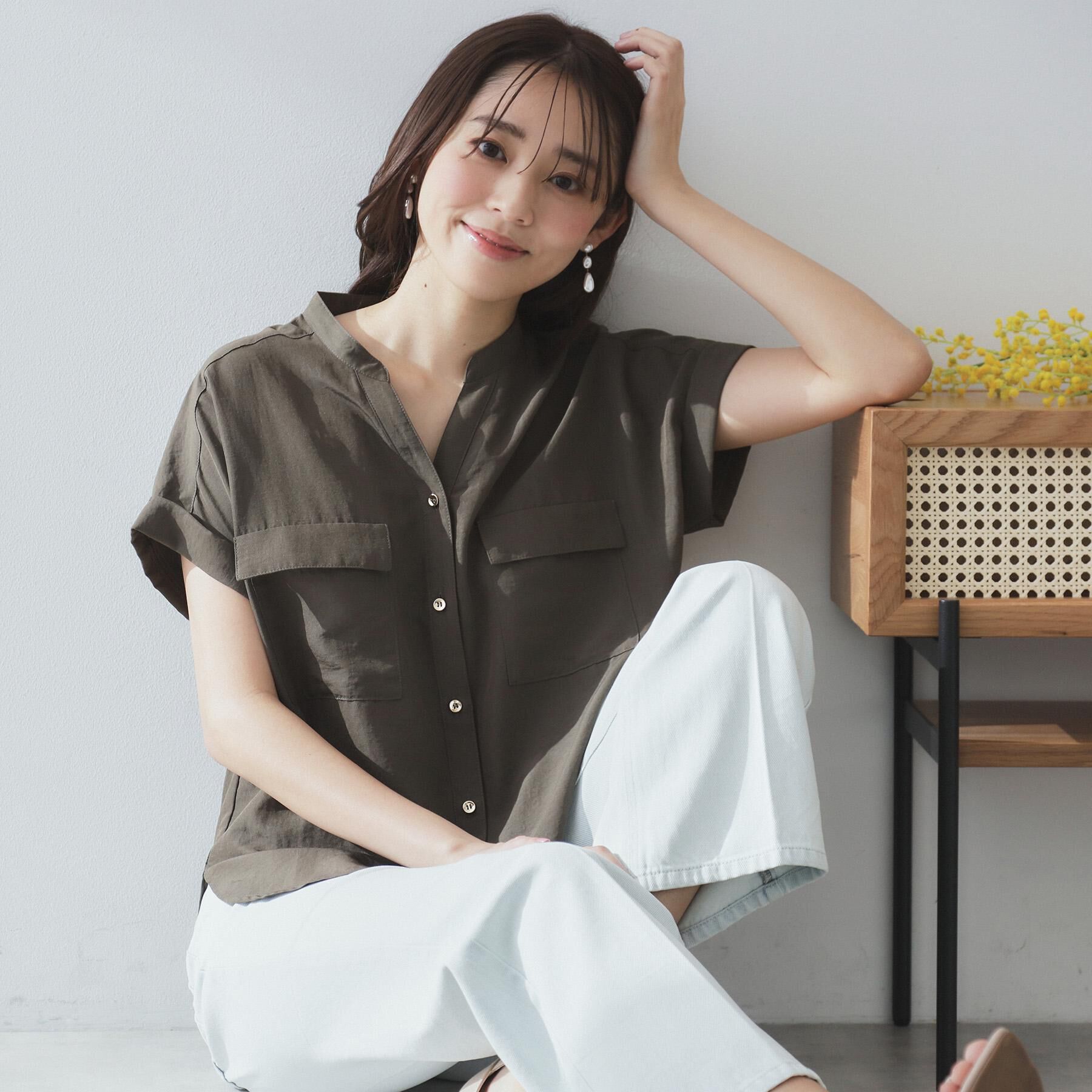 index「ダブルポケットスキッパーブラウス【洗濯機洗い可/イージーアイロン】」|シャツ・ブラウス|