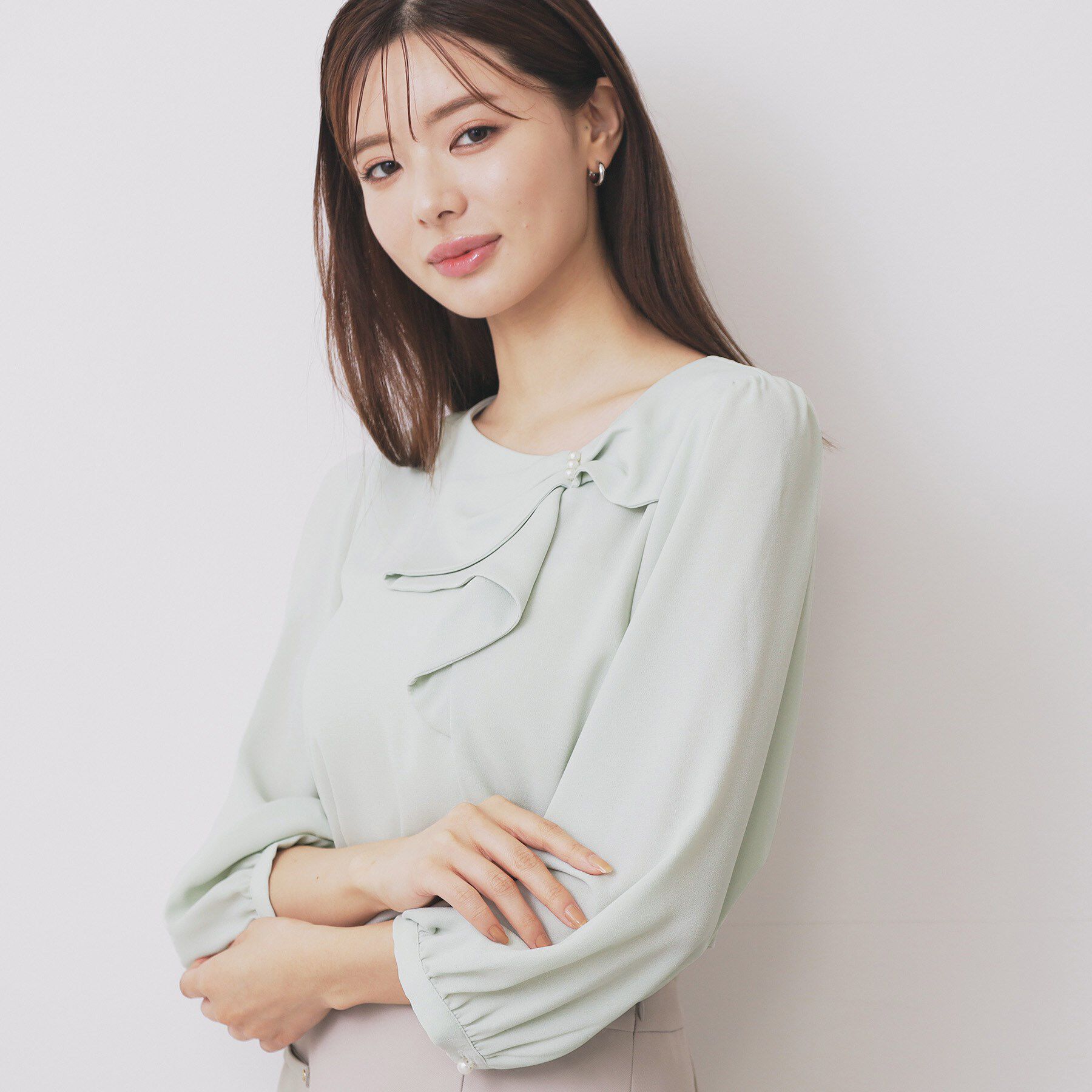 index「パール調リボンブラウス【洗濯機洗い可/イージーアイロン】」|シャツ・ブラウス|