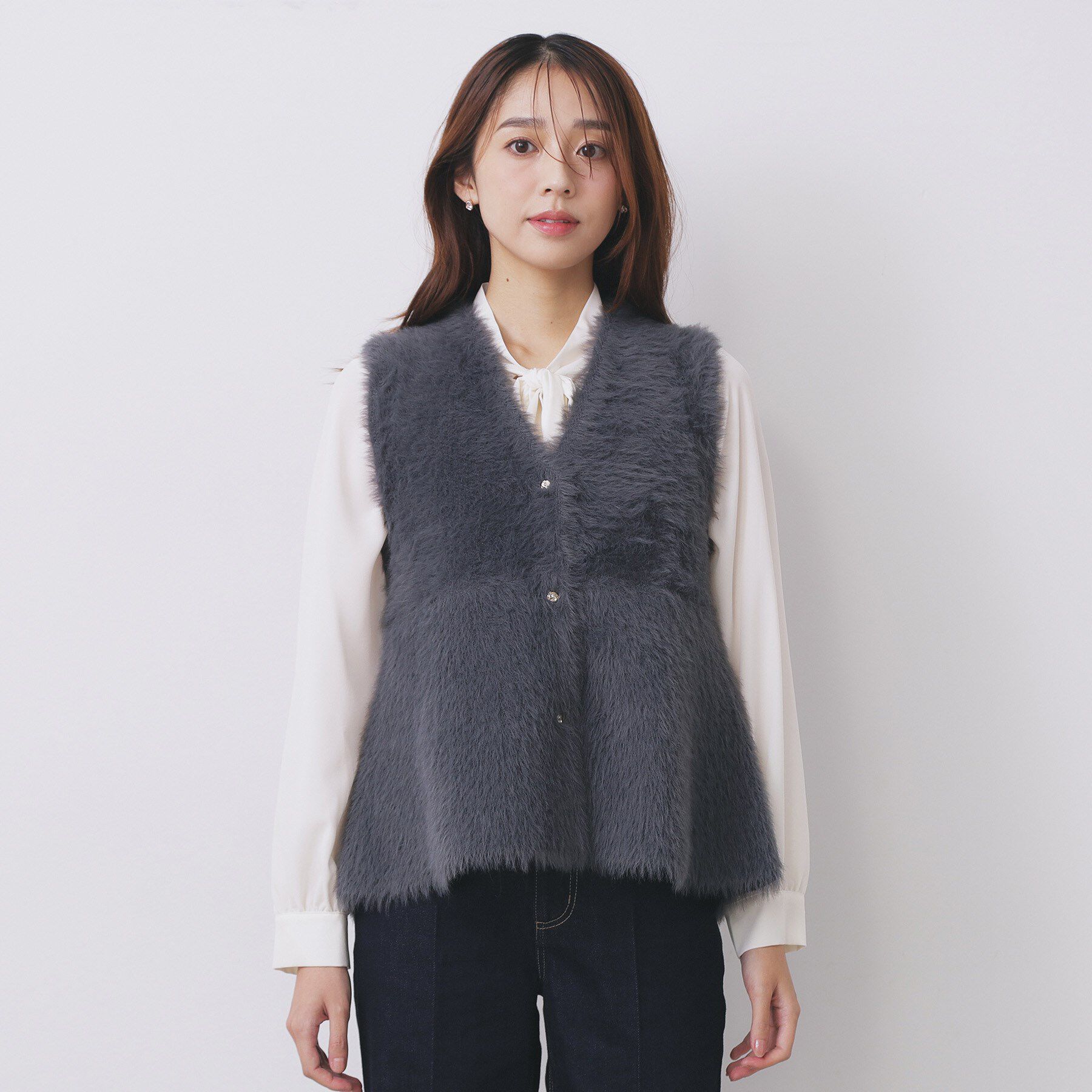 index「フェザーペプラムジレ【洗濯機OK/抗ピル】」|ベスト・ジレ|