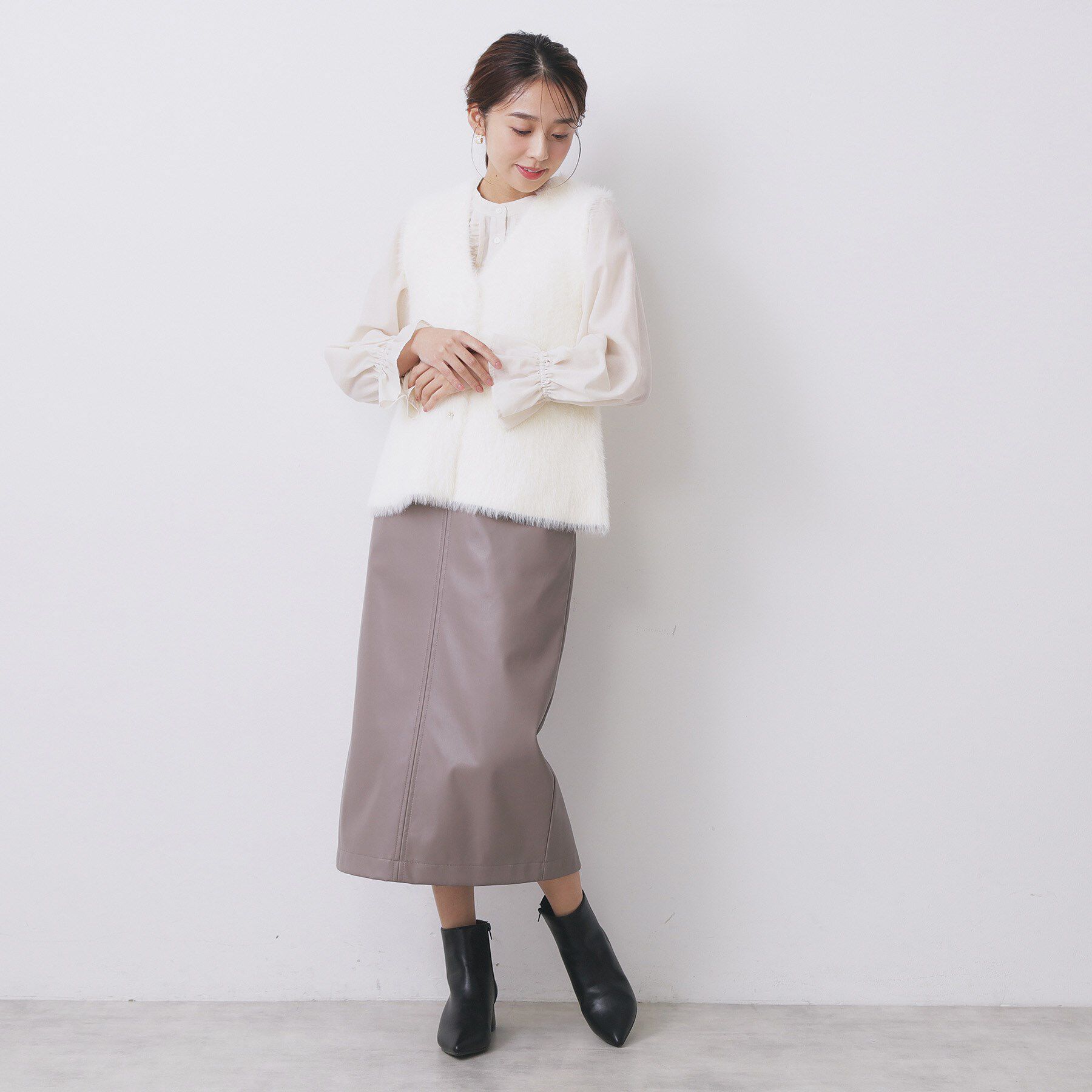 index「フェザーペプラムジレ【洗濯機OK/抗ピル】」|ベスト・ジレ|