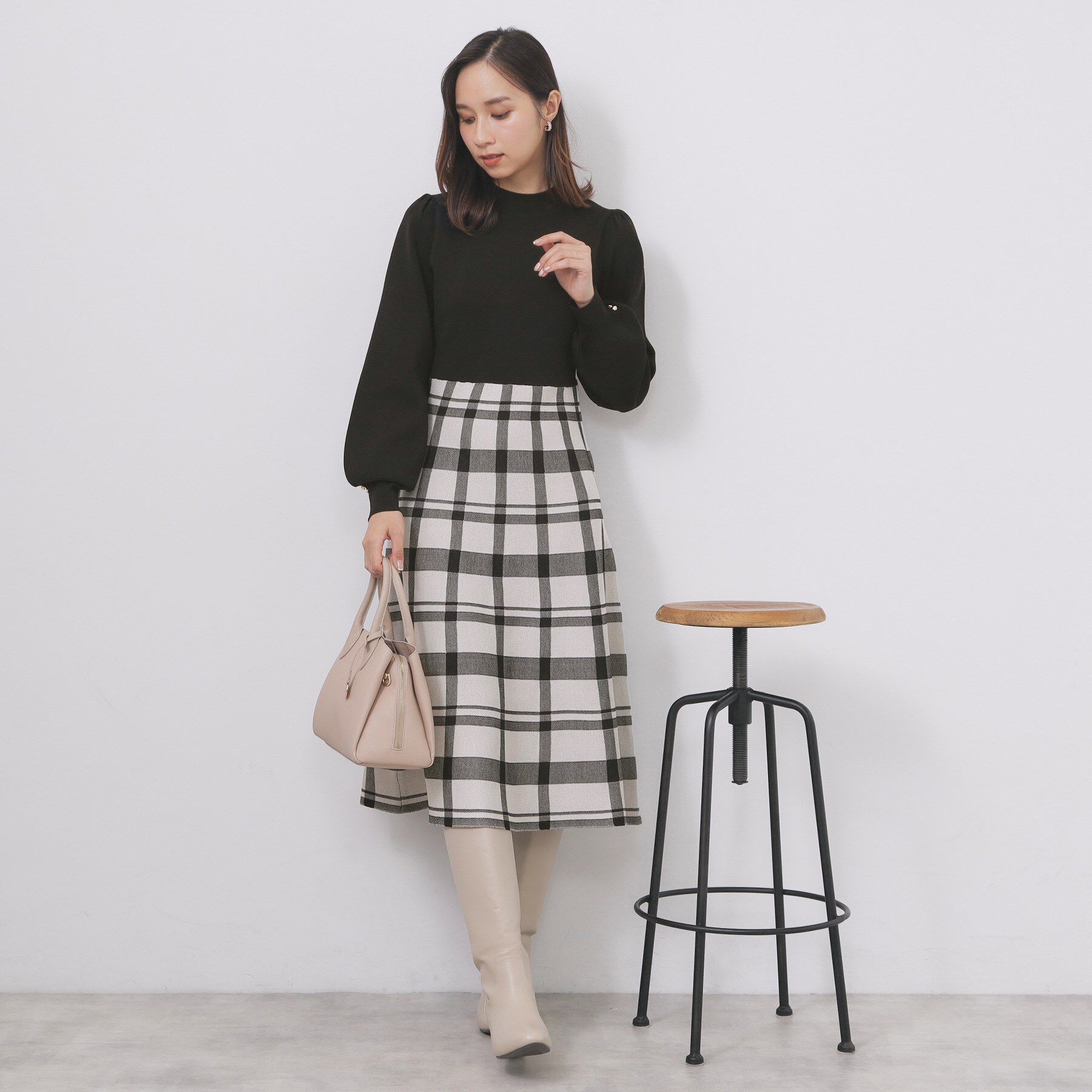 index「ハイネックニットワンピース【洗濯機OK/抗ピル】」|ワンピース|