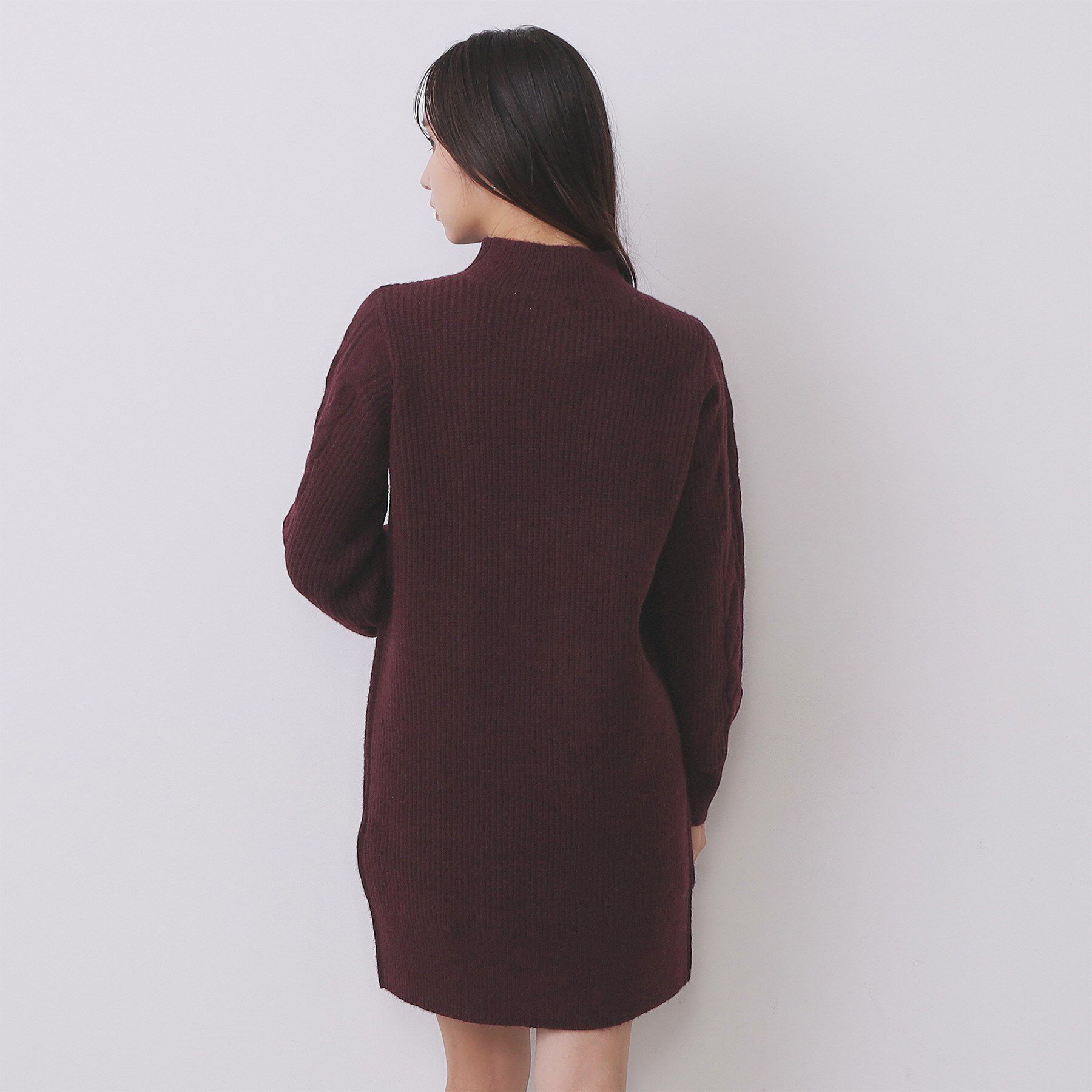 index「ウール混ケーブルスリーブミニワンピース【洗濯機OK】」|ワンピース|