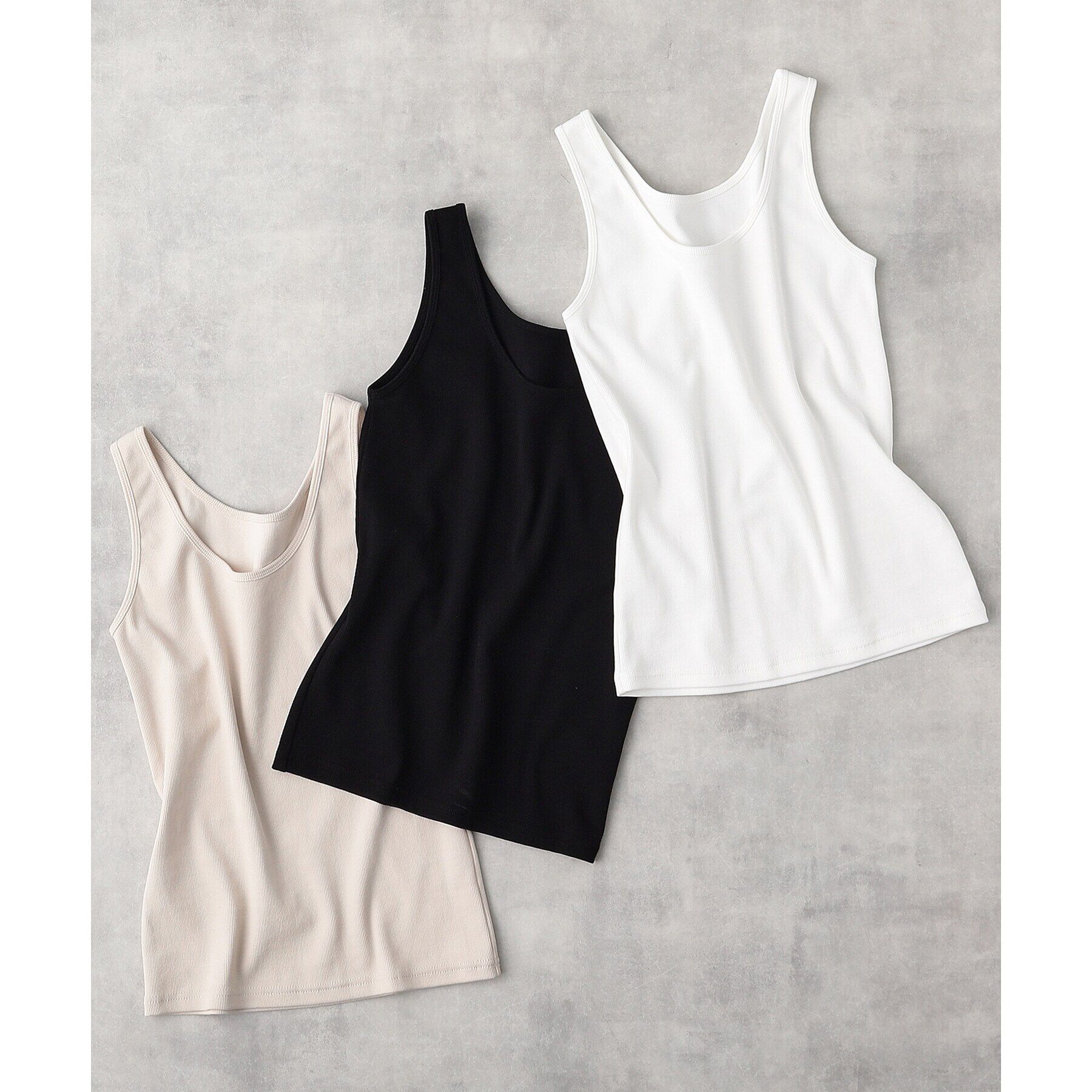 OPAQUE.CLIP「リブタンクトップ【洗濯機洗い可】」|キャミソール|