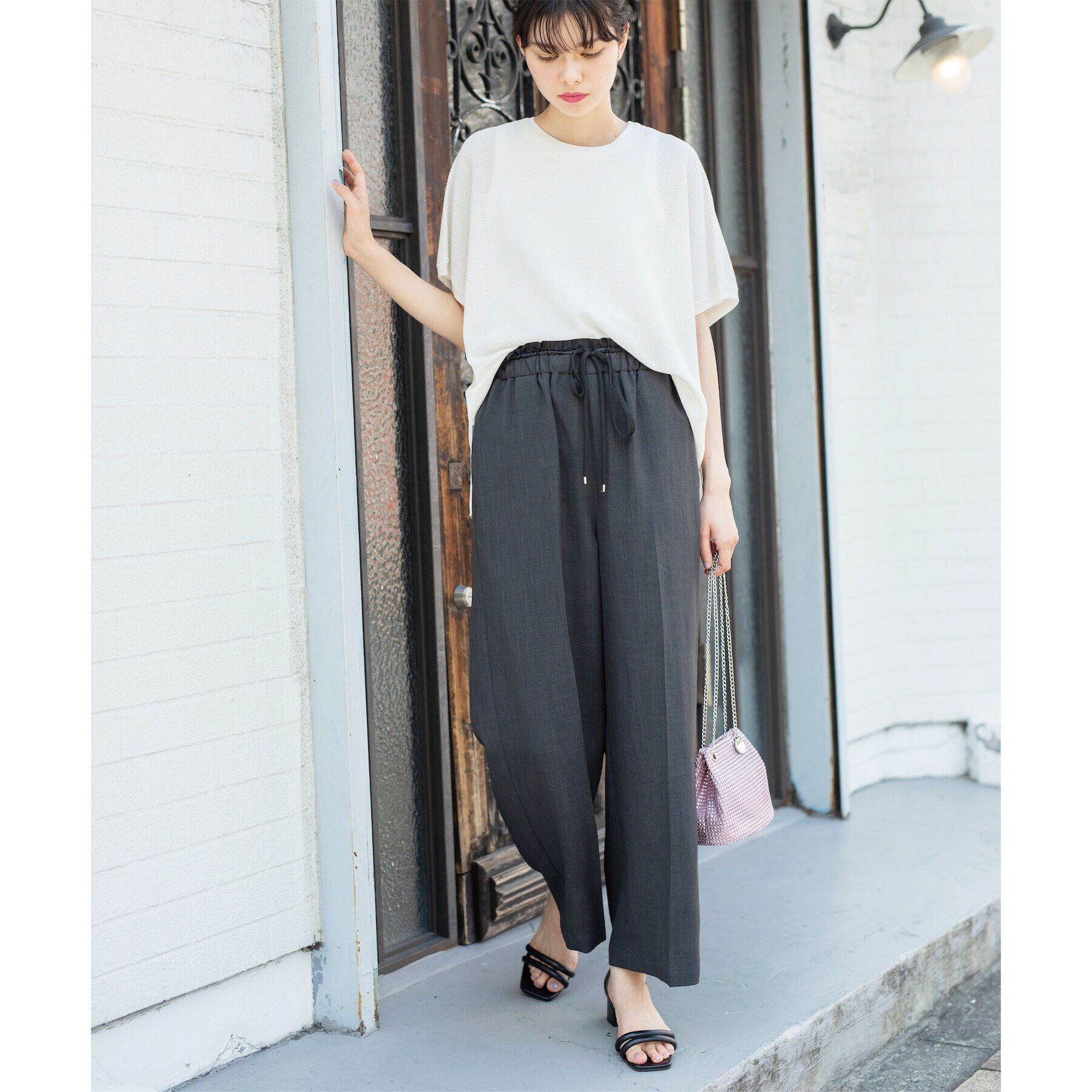 OPAQUE.CLIP「ウエストサテン使いイージーワイドパンツ【洗濯機洗い可】」|その他|