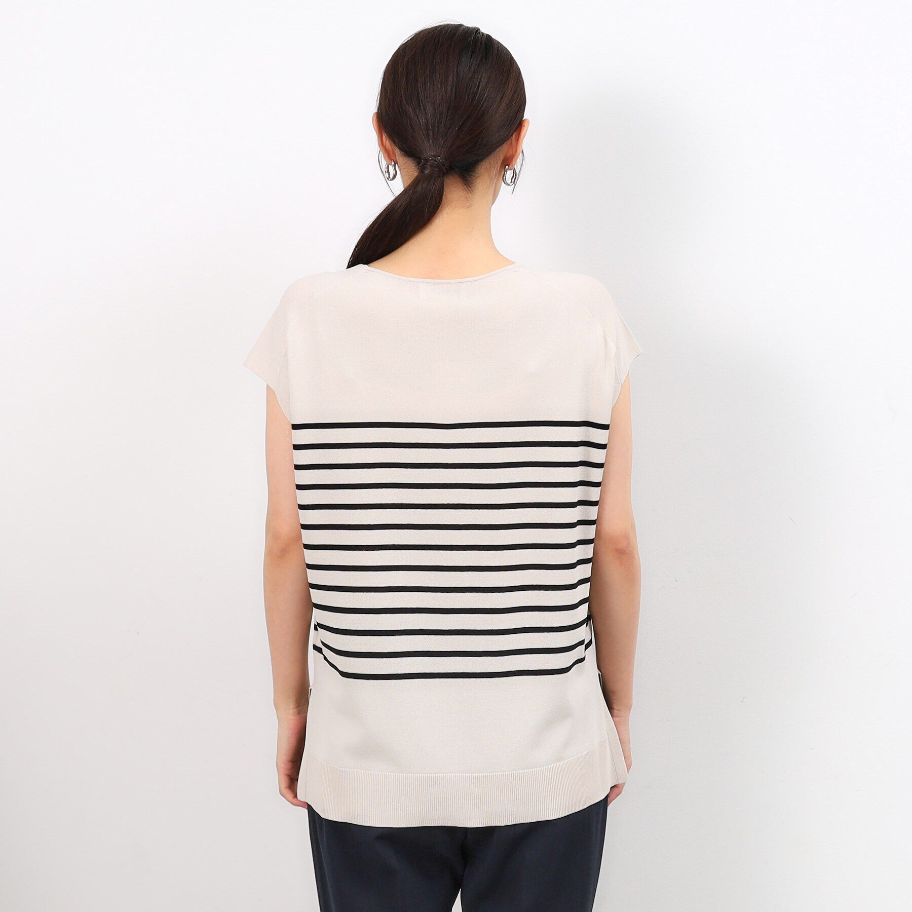 OPAQUE.CLIP「クールタッチVネックフレンチスリーブニット【UVケア/接触冷感/洗濯機洗い可】」|ニット・セーター|