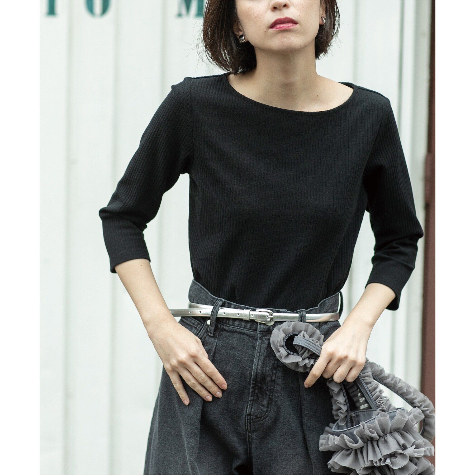 OPAQUE.CLIP「ボートネック7分袖カットソー【洗濯機洗い可】」|Tシャツ・カットソー|