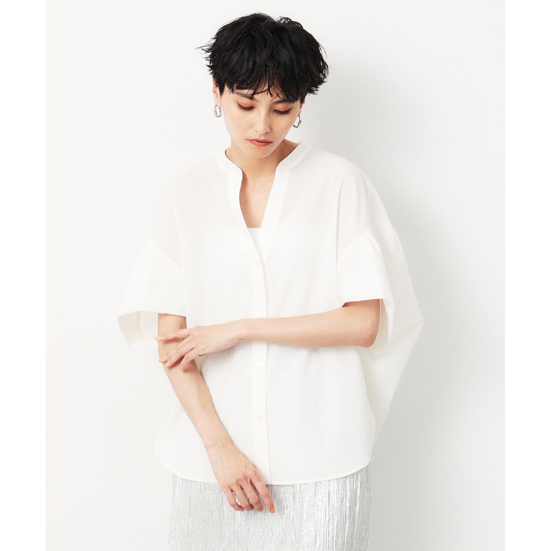 OPAQUE.CLIP「スキッパードルマンブラウス【洗濯機洗い可】」|シャツ・ブラウス|