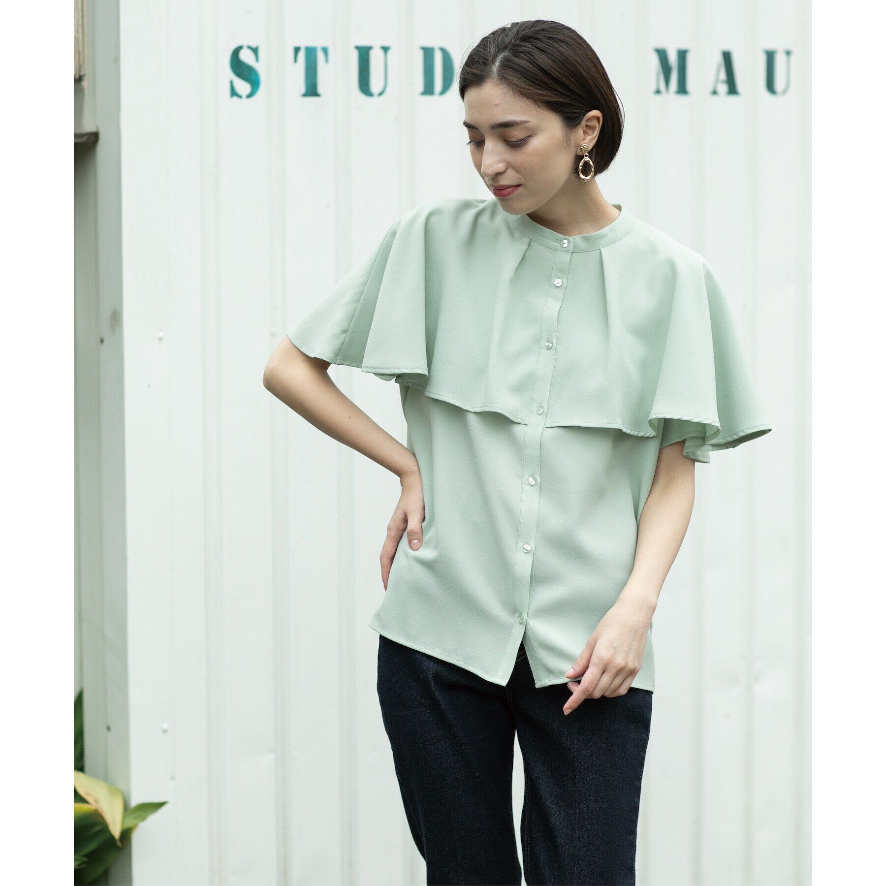 OPAQUE.CLIP「ケープ風ブラウス【洗濯機洗い可】」|シャツ・ブラウス|